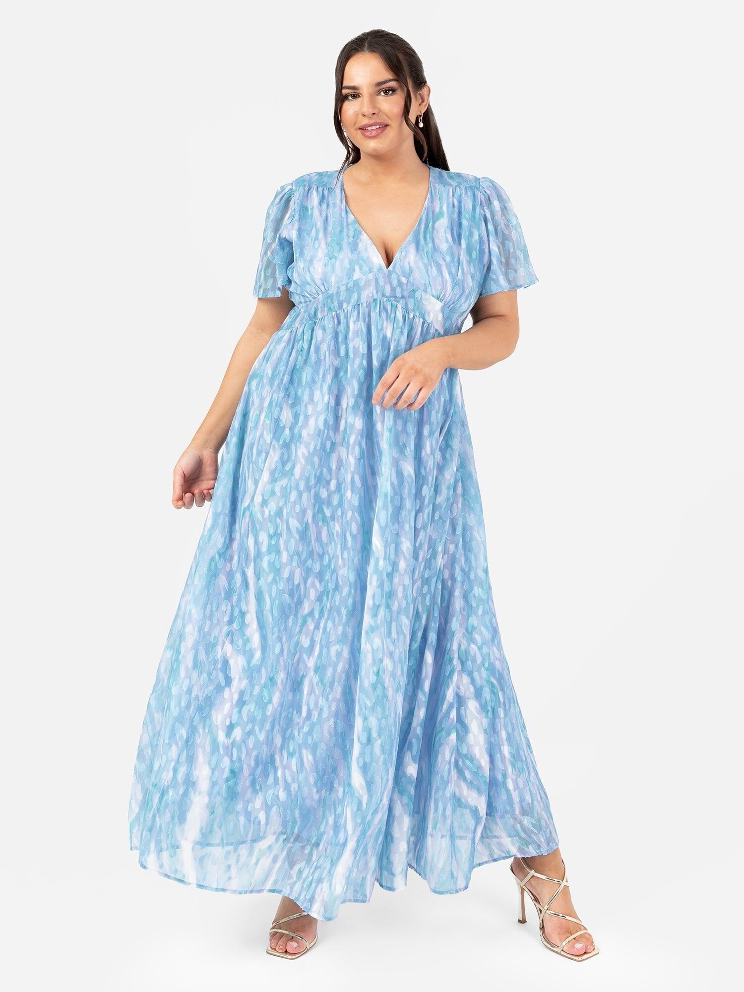 Robe longue texturée bleue Lovedrobe