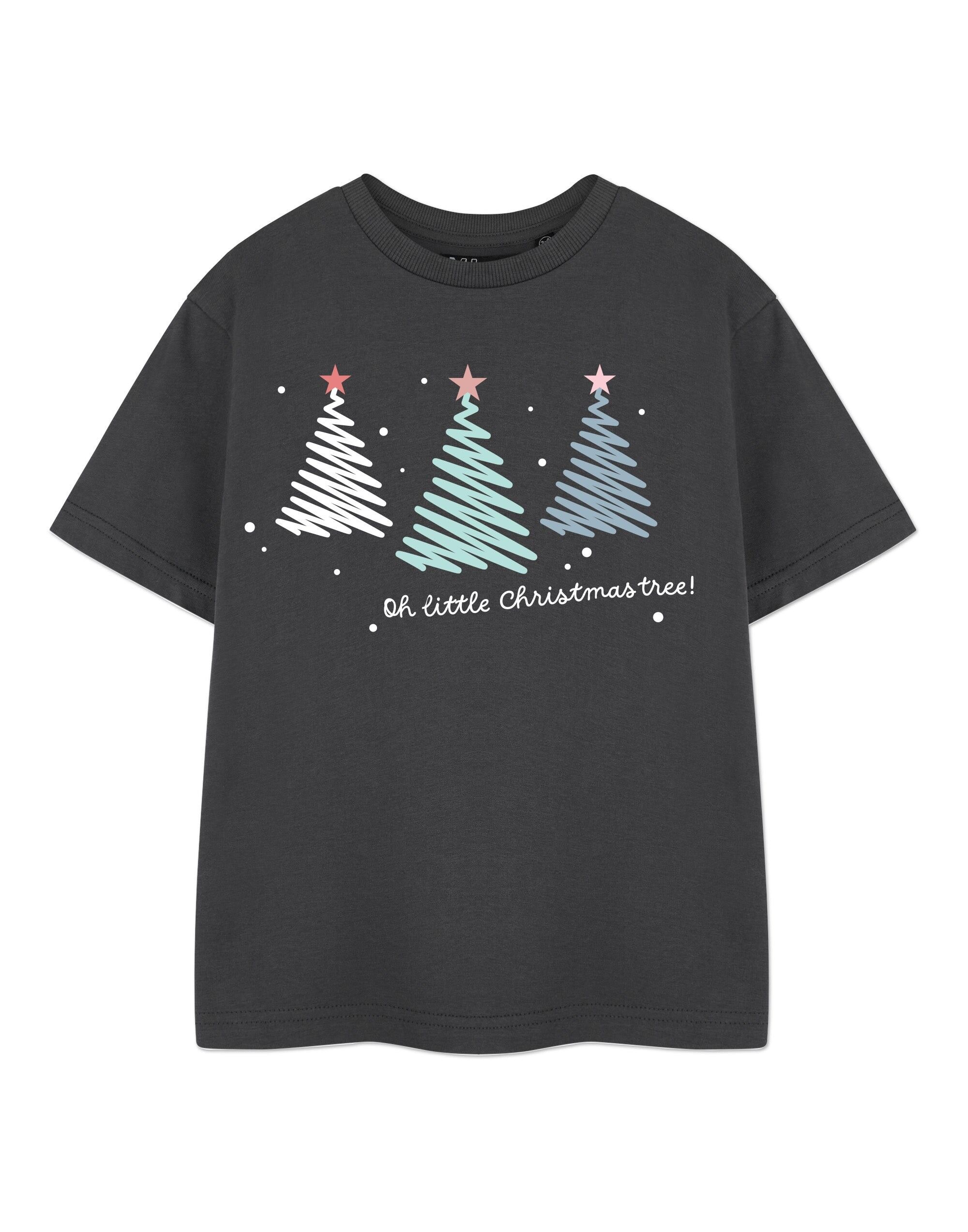 T-shirt unisexe à manches courtes Show Me The Merch, motif sapin de Noël gris