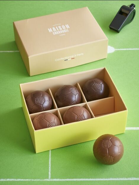 Ballons de foot - guimauve enrobée de chocolat