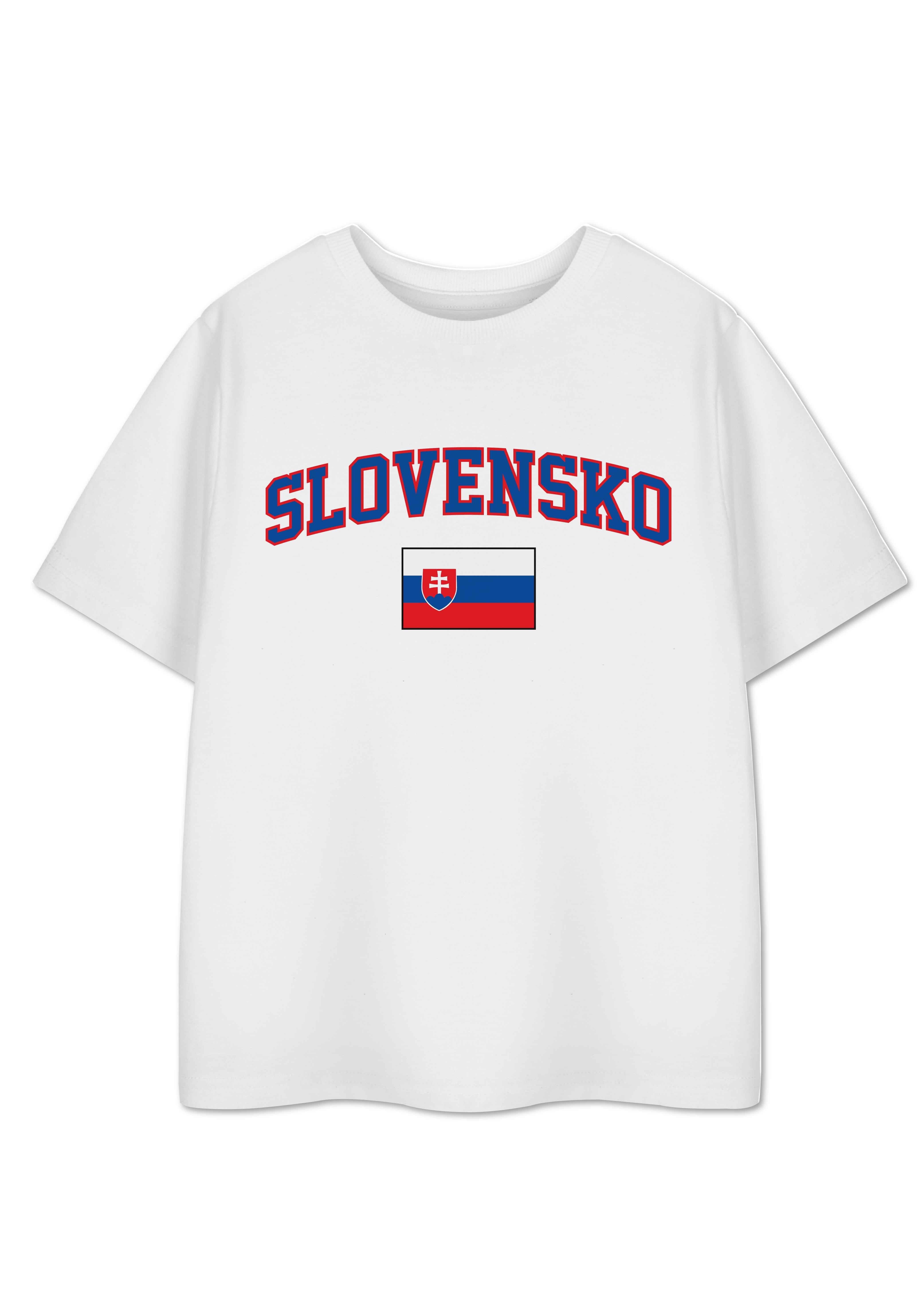 T-shirt unisexe blanc à manches courtes Show Me The Merch pour enfants, Slovaquie