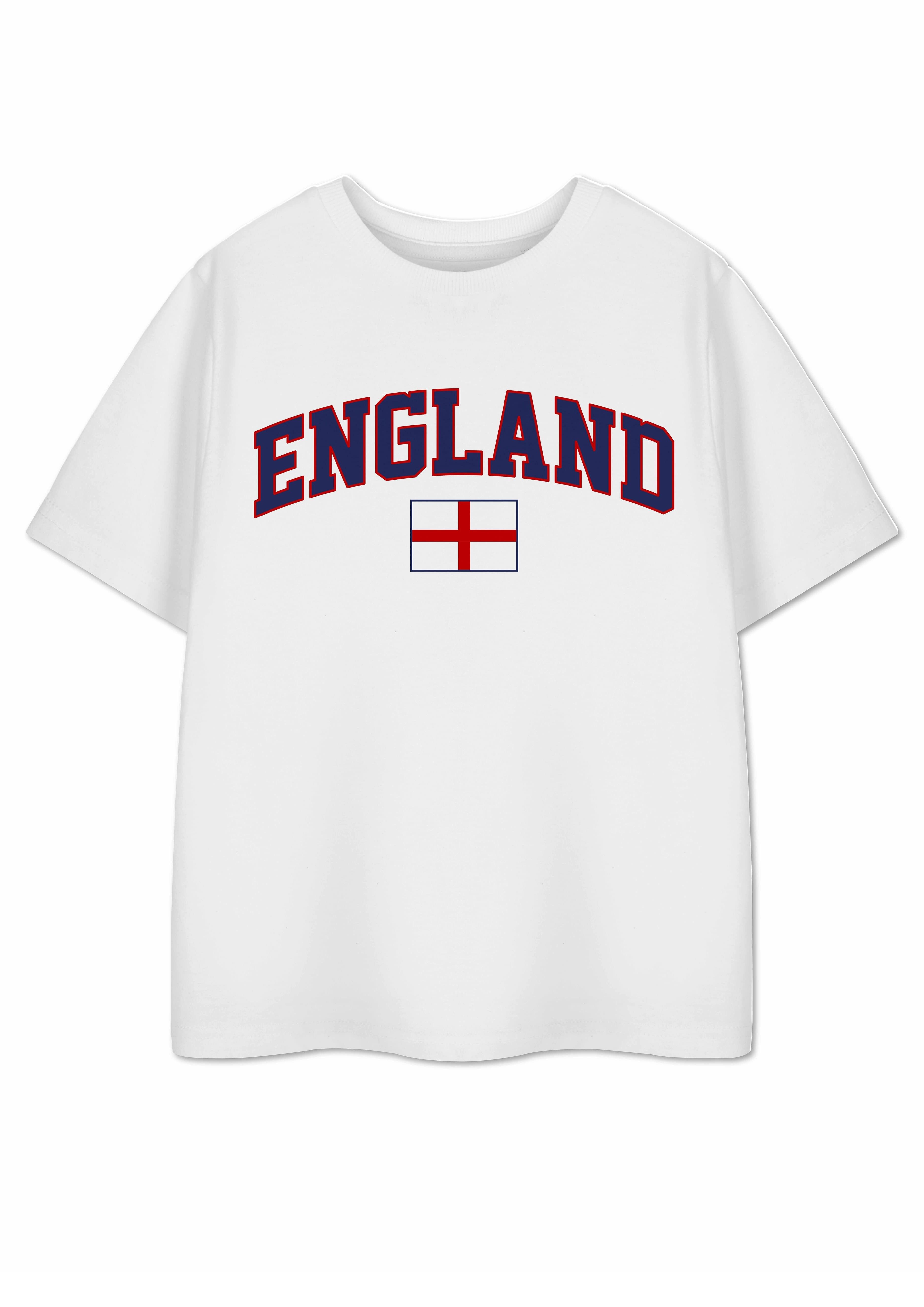 T-shirt unisexe à manches courtes pour enfants Show Me The Merch, motif drapeau blanc