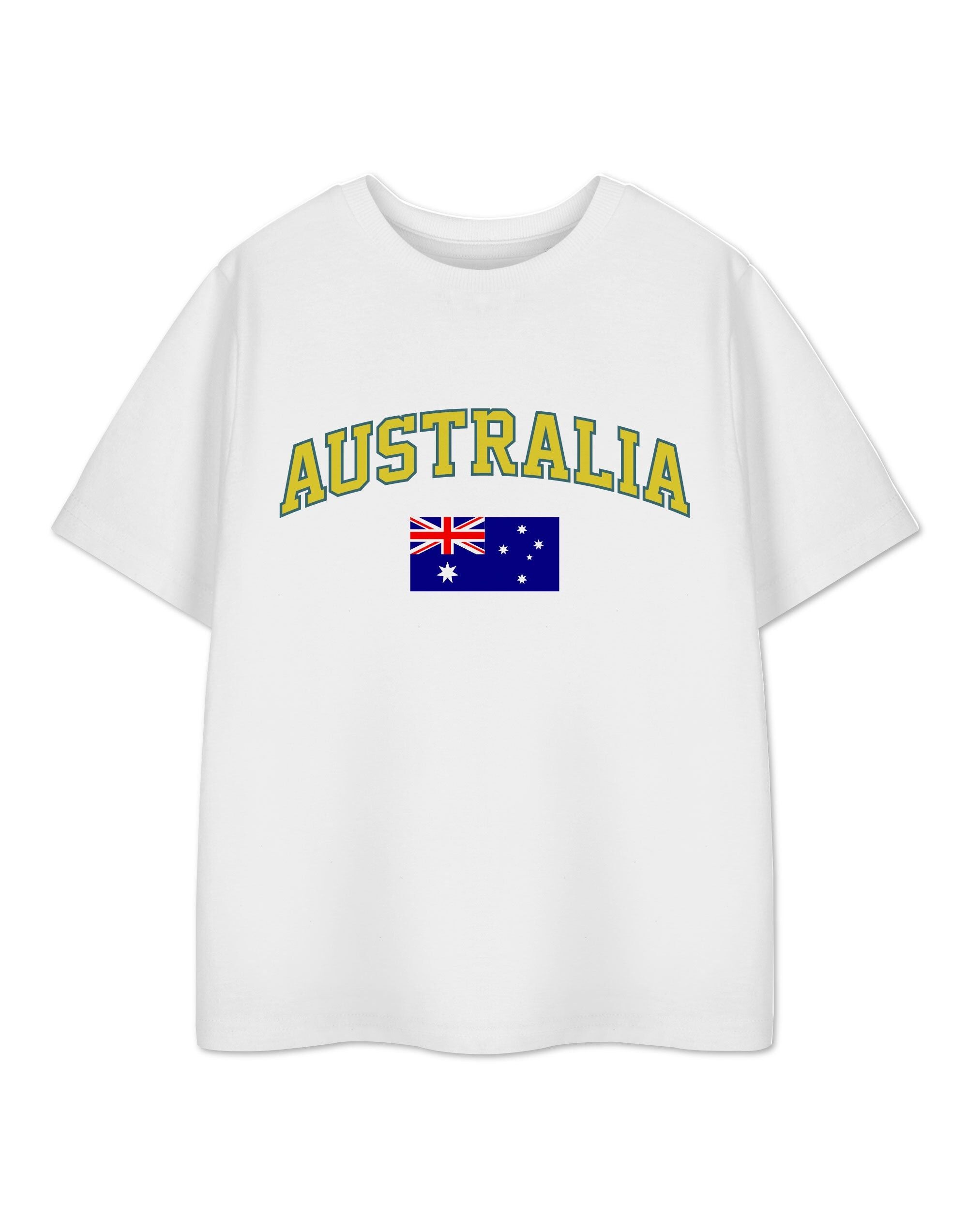T-shirt unisexe blanc à manches courtes Show Me The Merch pour enfants, Australie