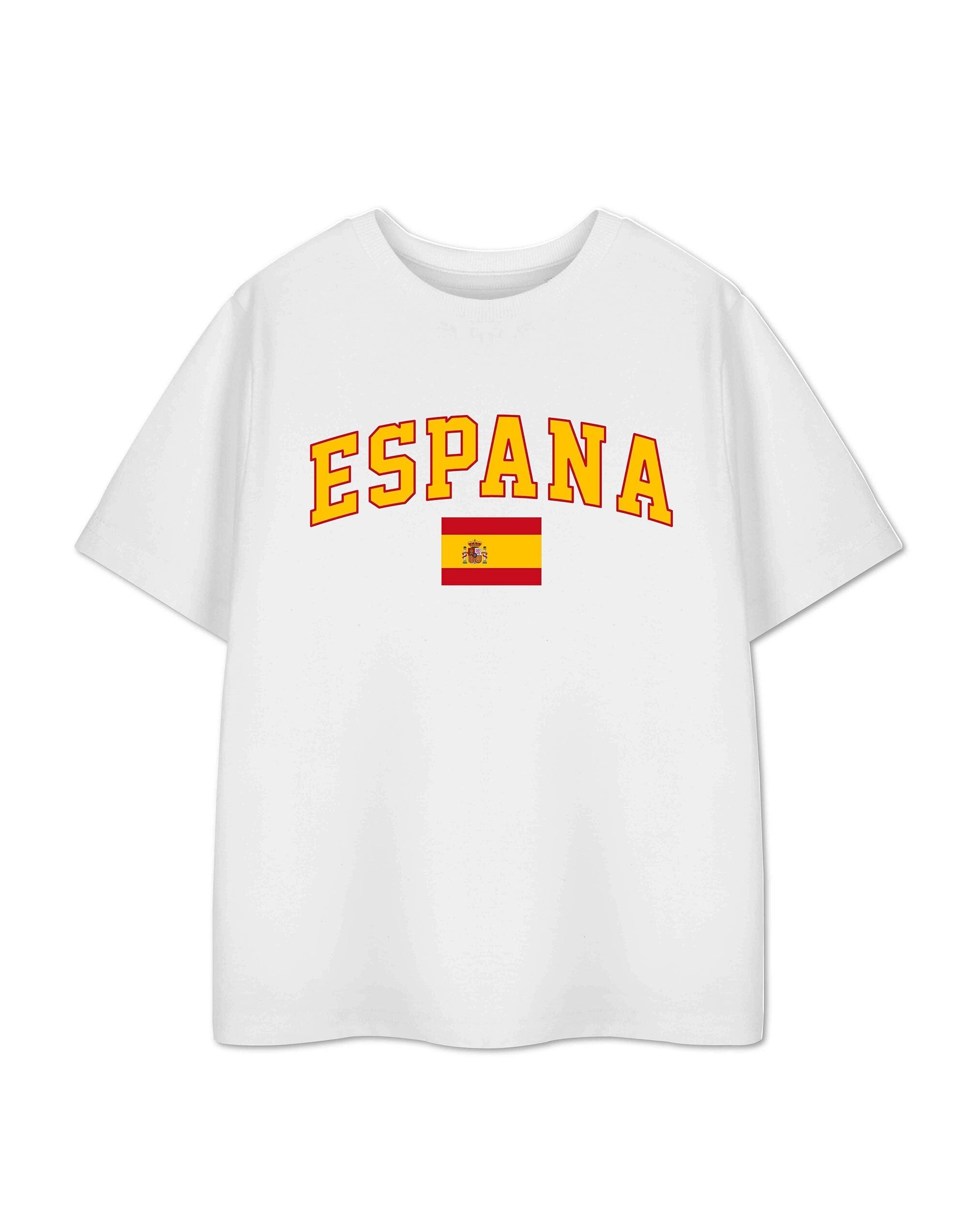 T-shirt unisexe blanc à manches courtes Show Me The Merch pour enfants, Espagne