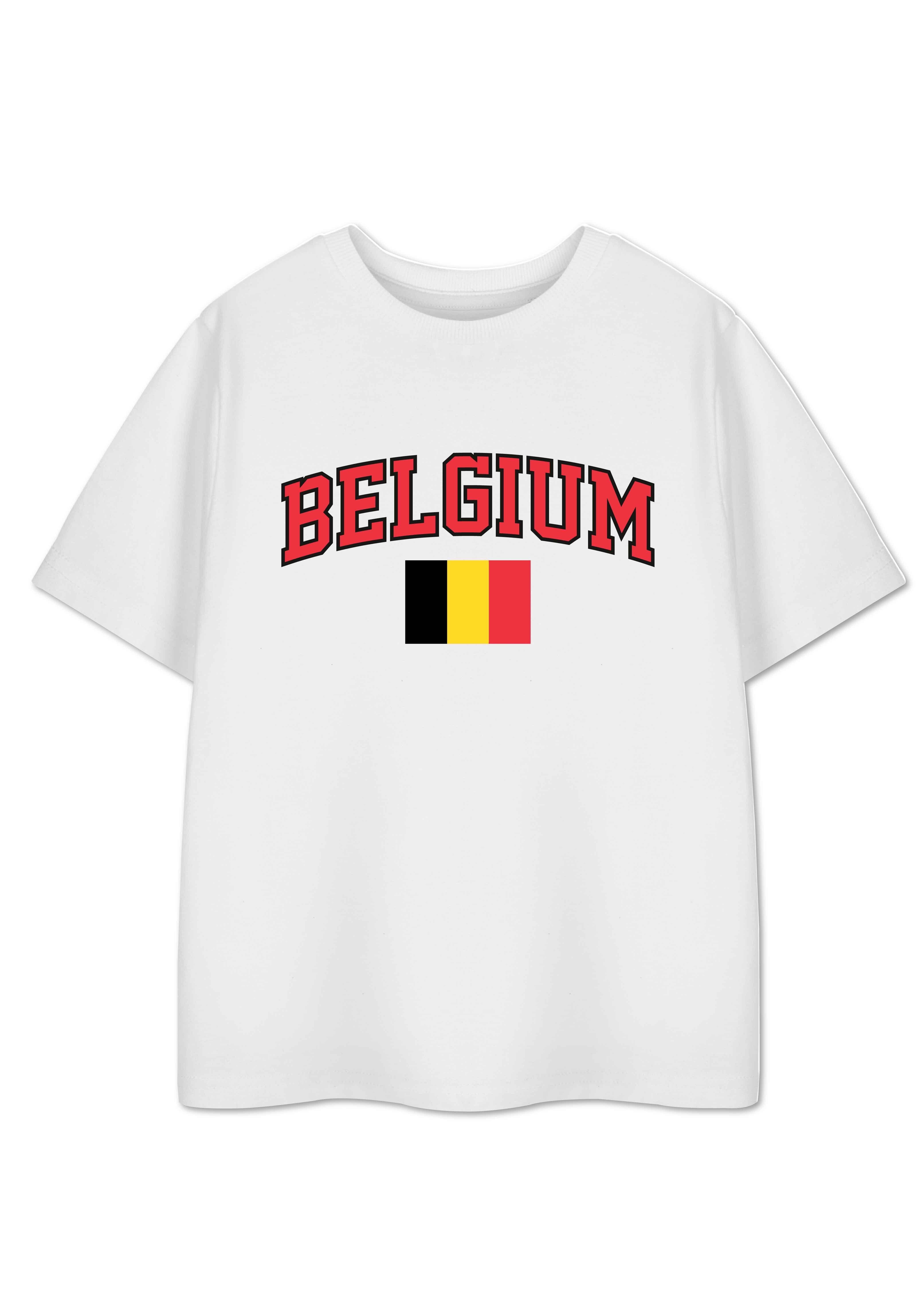 T-shirt unisexe blanc à manches courtes Show Me The Merch pour enfants, Belgique