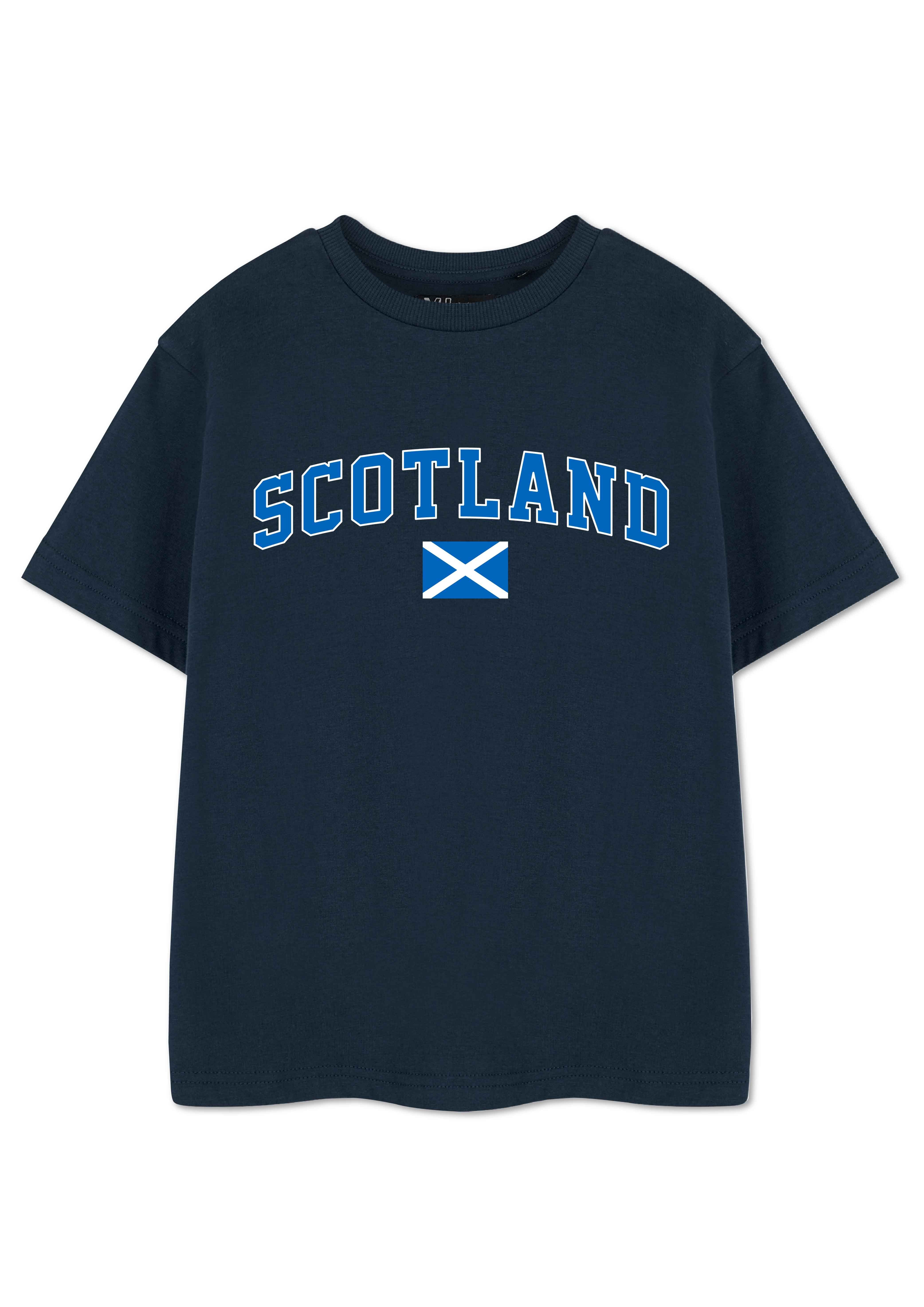 T-shirt unisexe enfant bleu Écosse Show Me The Merch à manches courtes