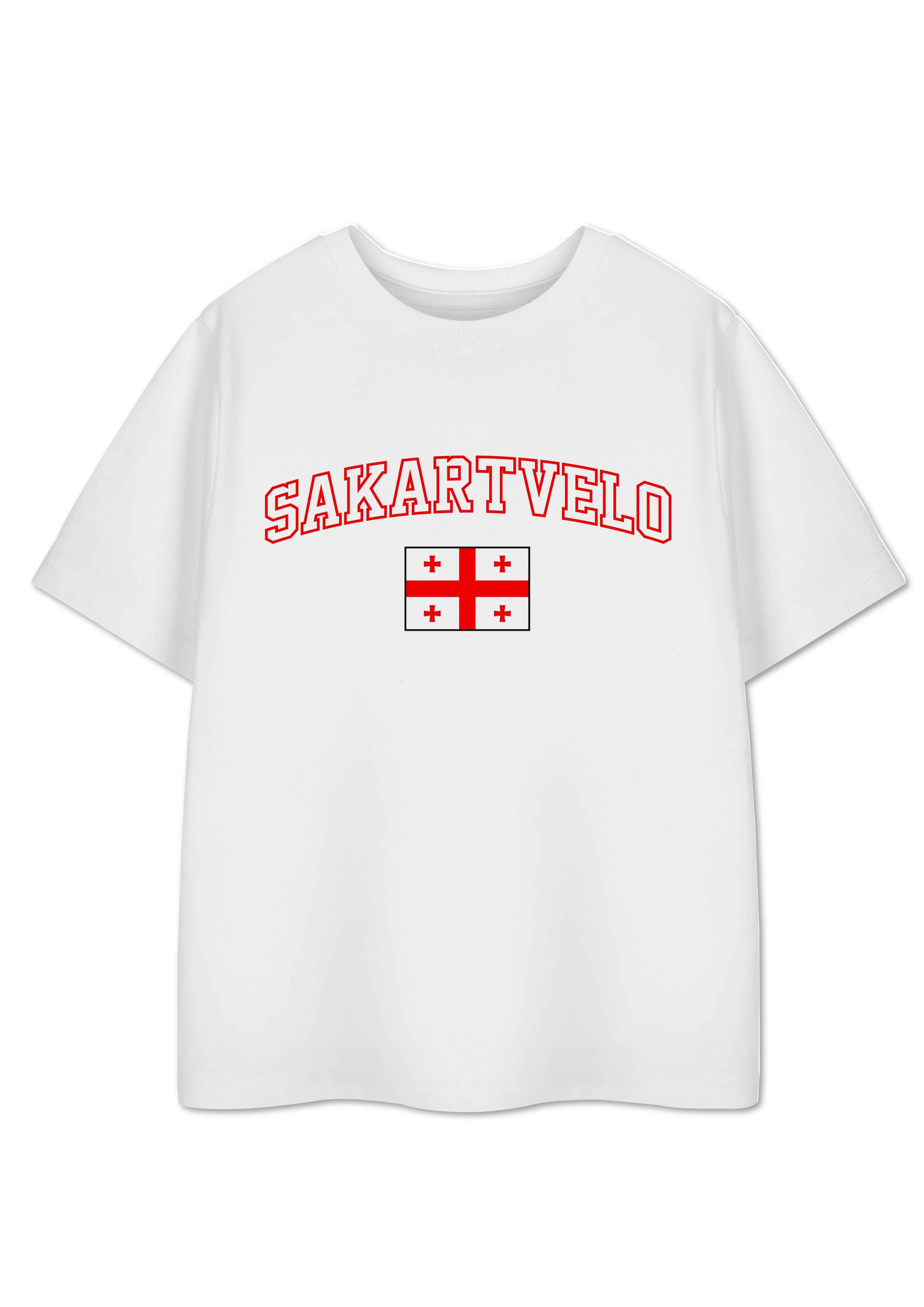 T-shirt unisexe à manches courtes blanc Georgia Show Me The Merch pour enfants