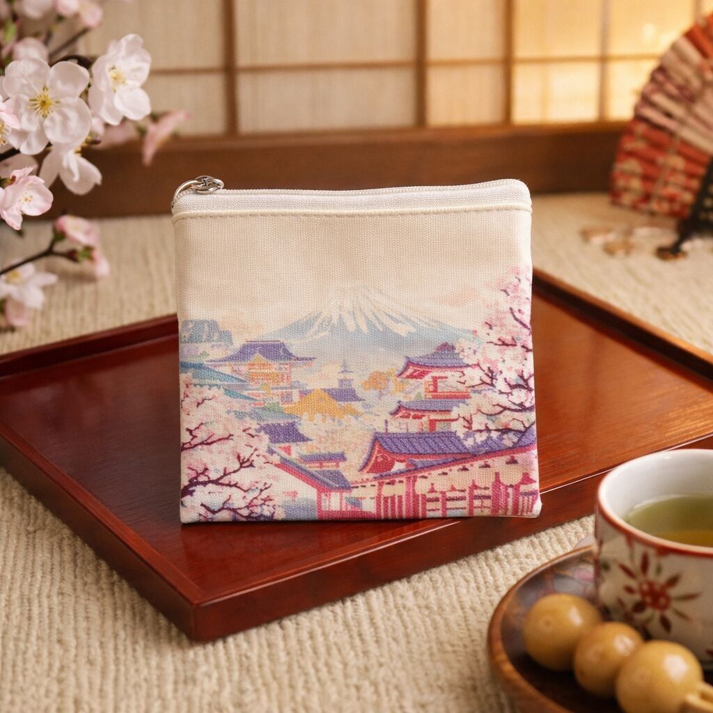 Précommande - Petite pochette Japon Mont Fuji - Porte Monnaie - Livraison à partir du 01/04/2026