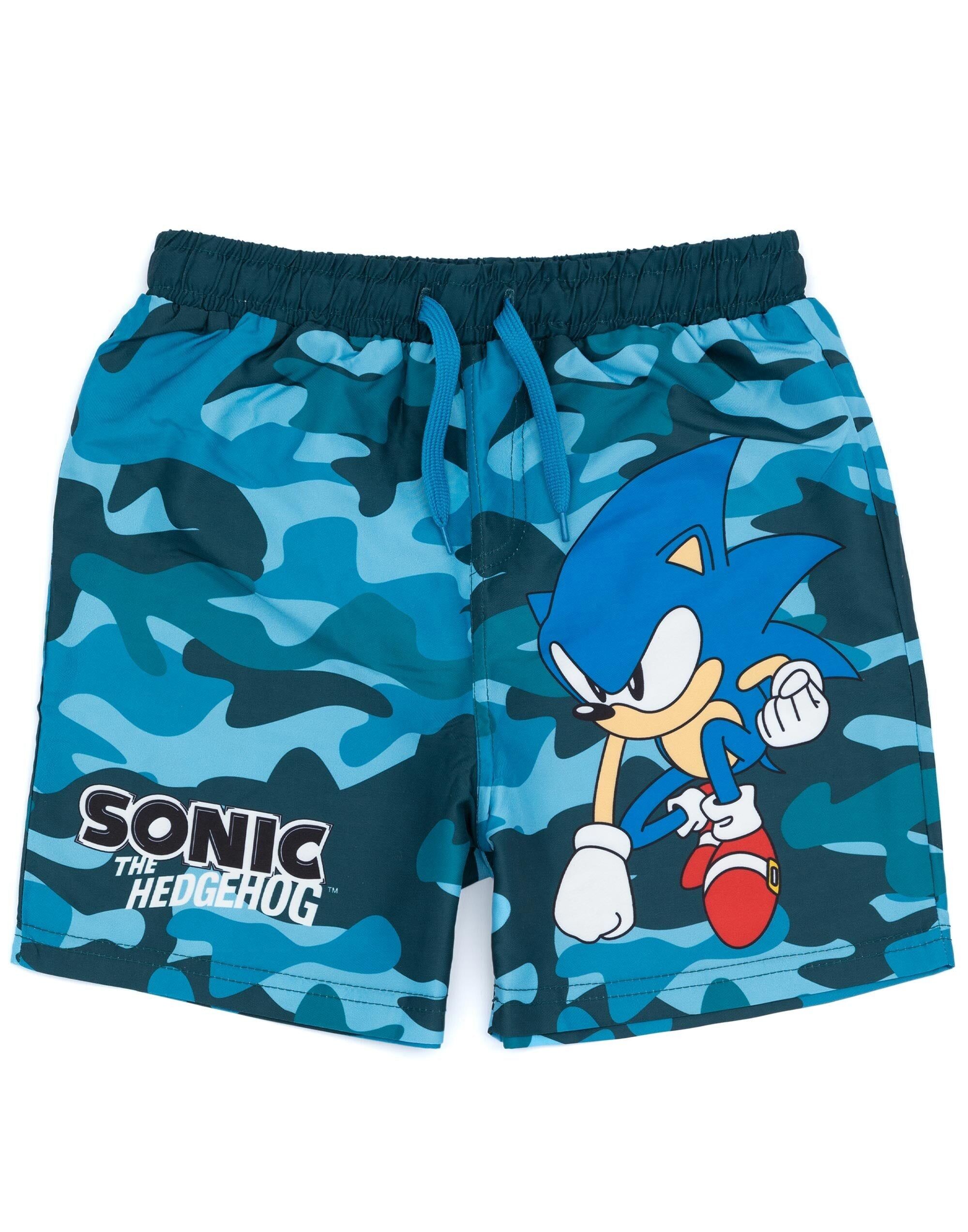 Short de bain camouflage bleu Sonic le Hérisson pour garçon