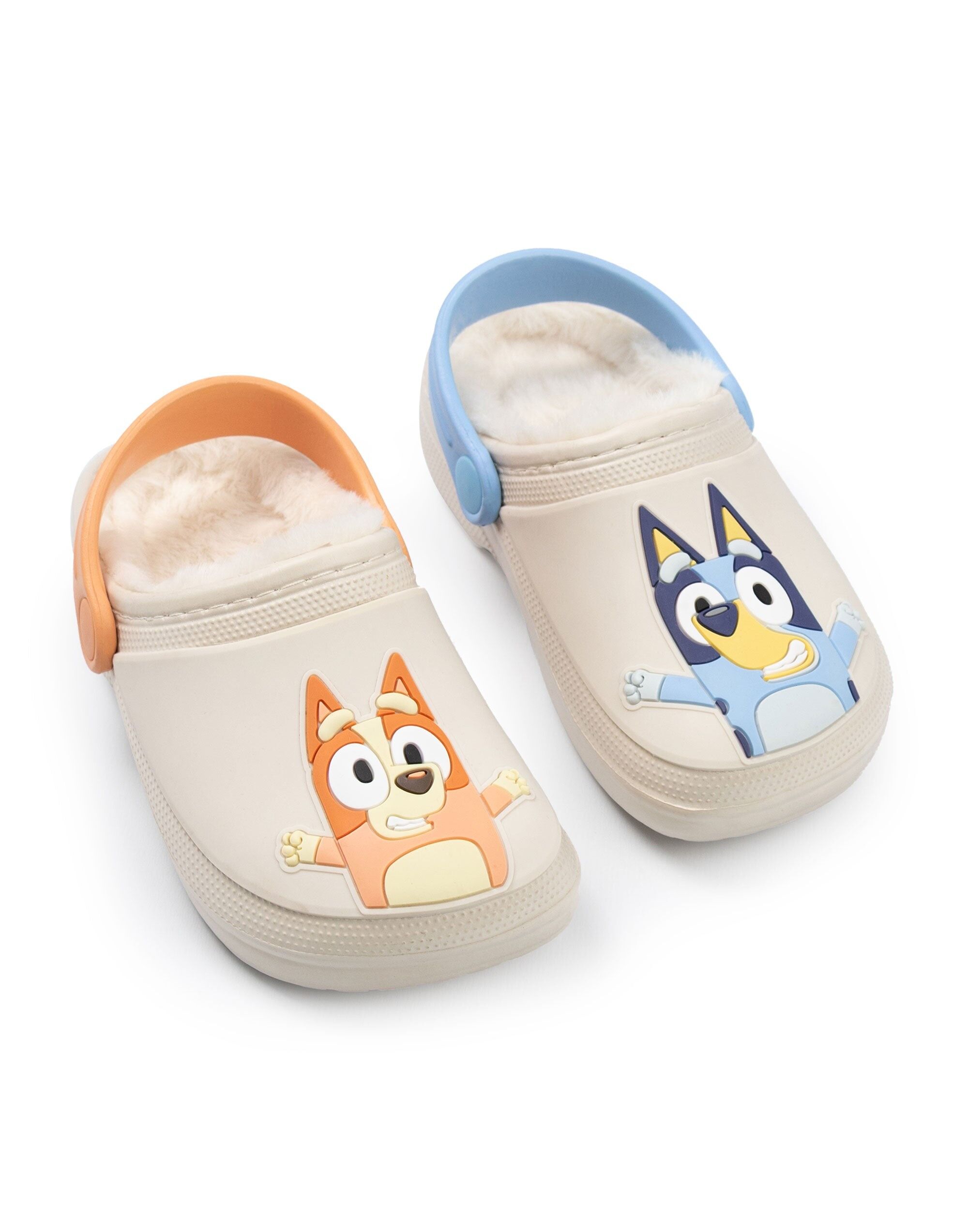 Zuecos unisex para niños Bluey multicolor con forro de piel y personajes
