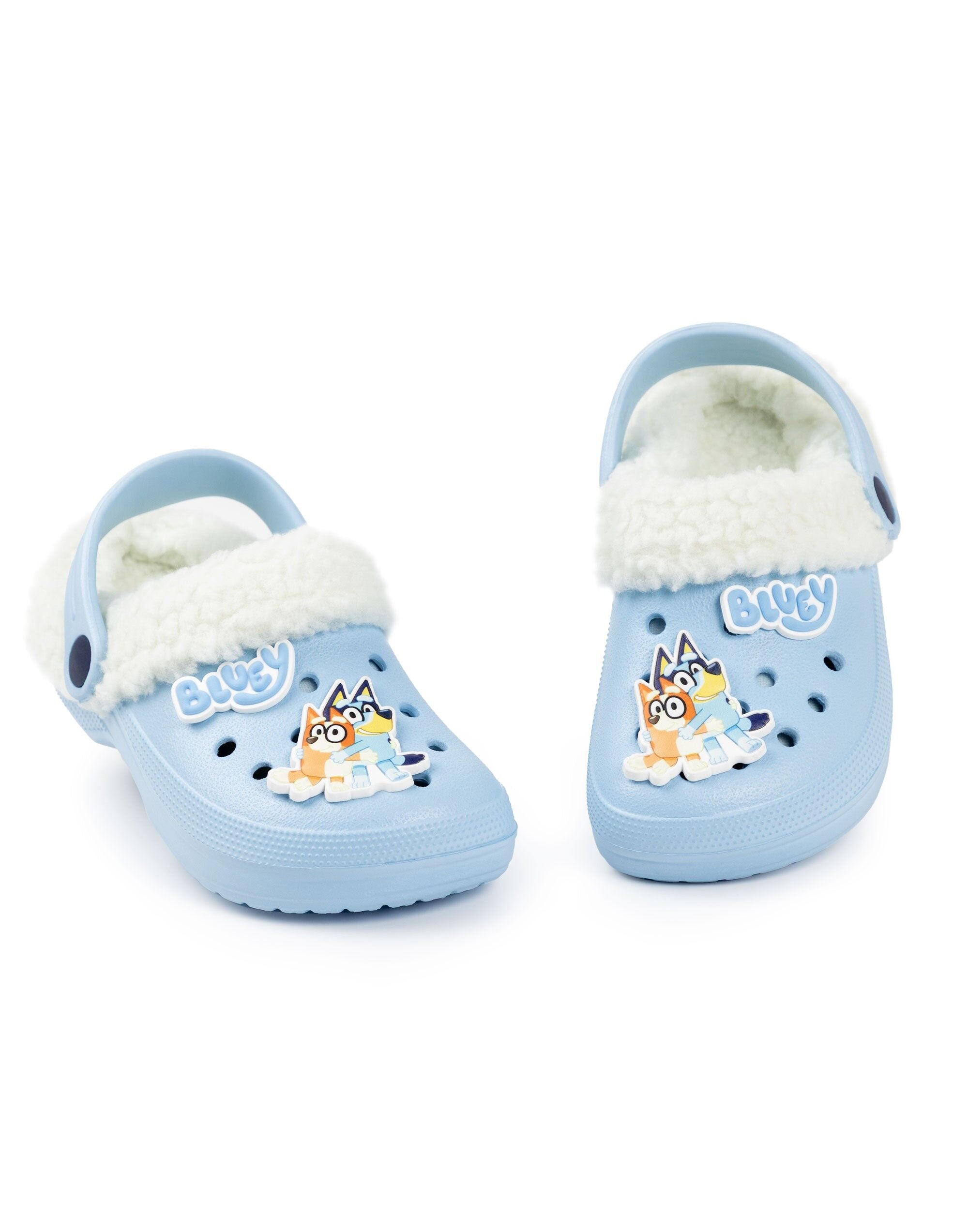 Zuecos unisex para niños Bluey con múltiples personajes en azul