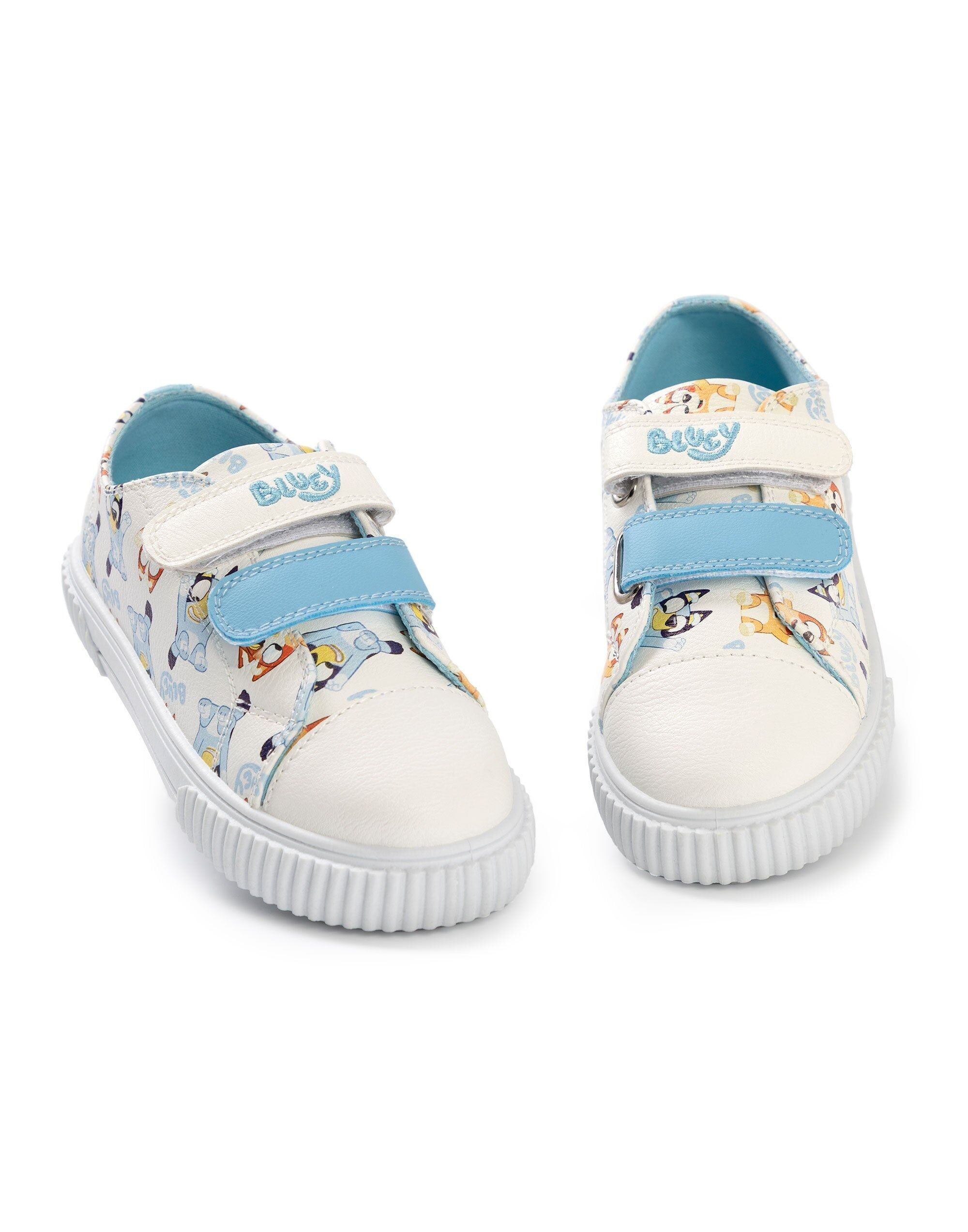 Zapatillas deportivas unisex para niños Bluey blancas con velcro y múltiples personajes
