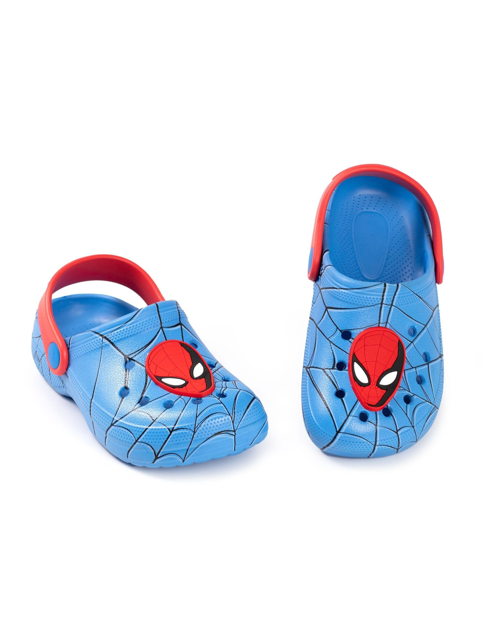 Zuecos con estampado azul de Marvel para niño
