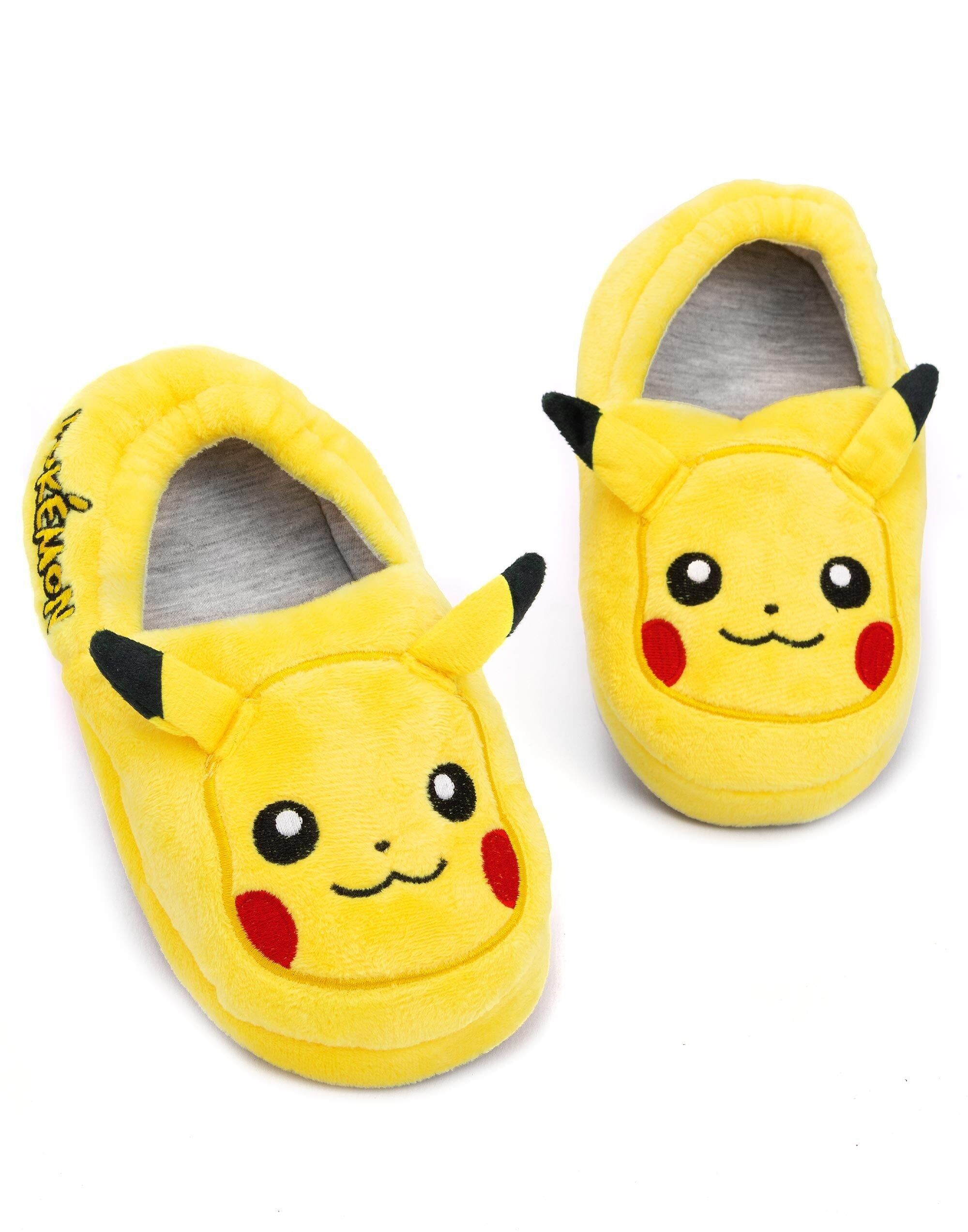 Zapatillas 3D novedosas de Pikachu amarillo para niños de Pokémon