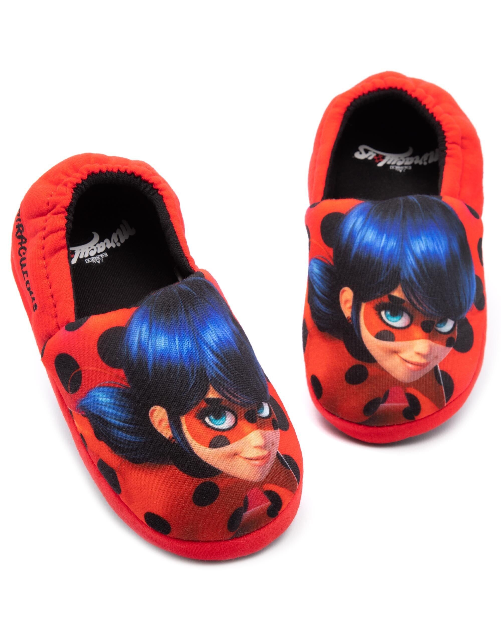 Pantuflas tipo mocasín de Ladybug roja de Miraculous Girls