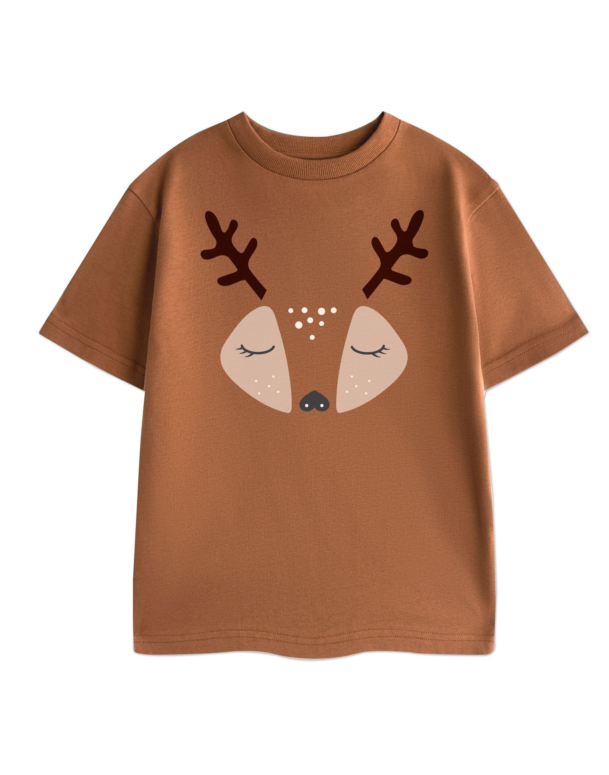 Camiseta unisex de manga corta con reno marrón "Show Me The Merch"