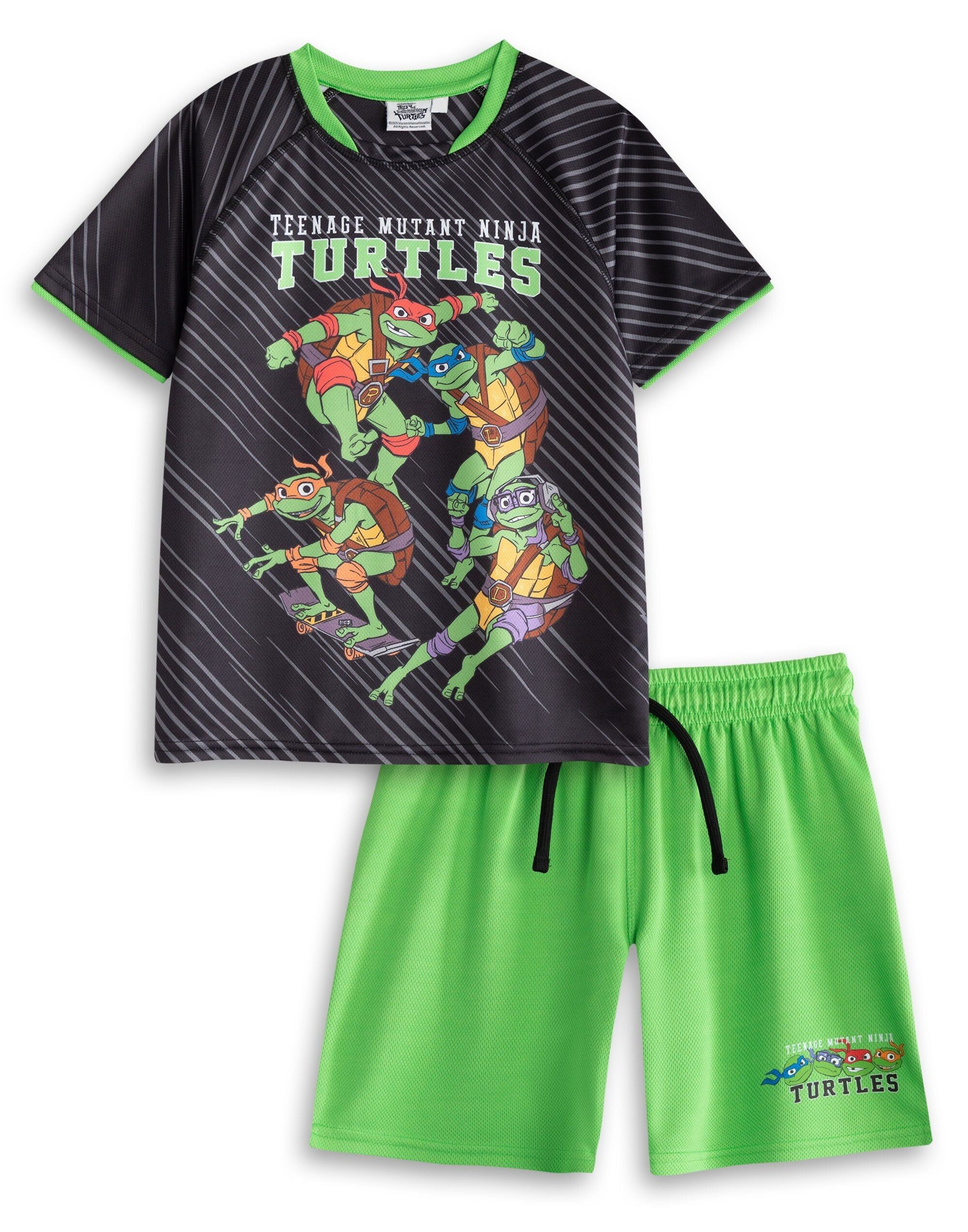 Kit de fútbol para niños de las Tortugas Ninja Mutantes Adolescentes (negro, talla 01)