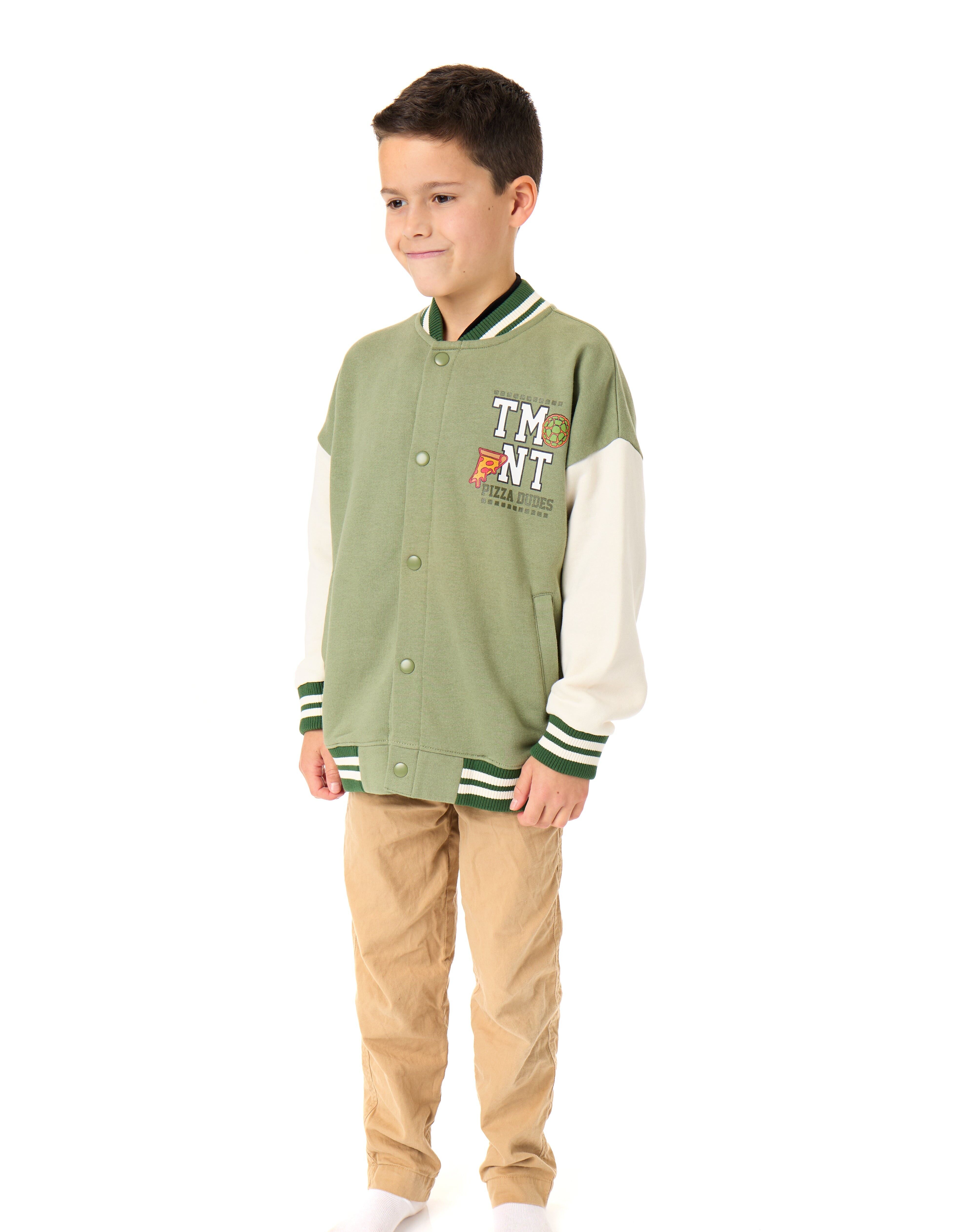 Chaqueta universitaria verde Cowabunga para niño de las Tortugas Ninja Mutantes Adolescentes