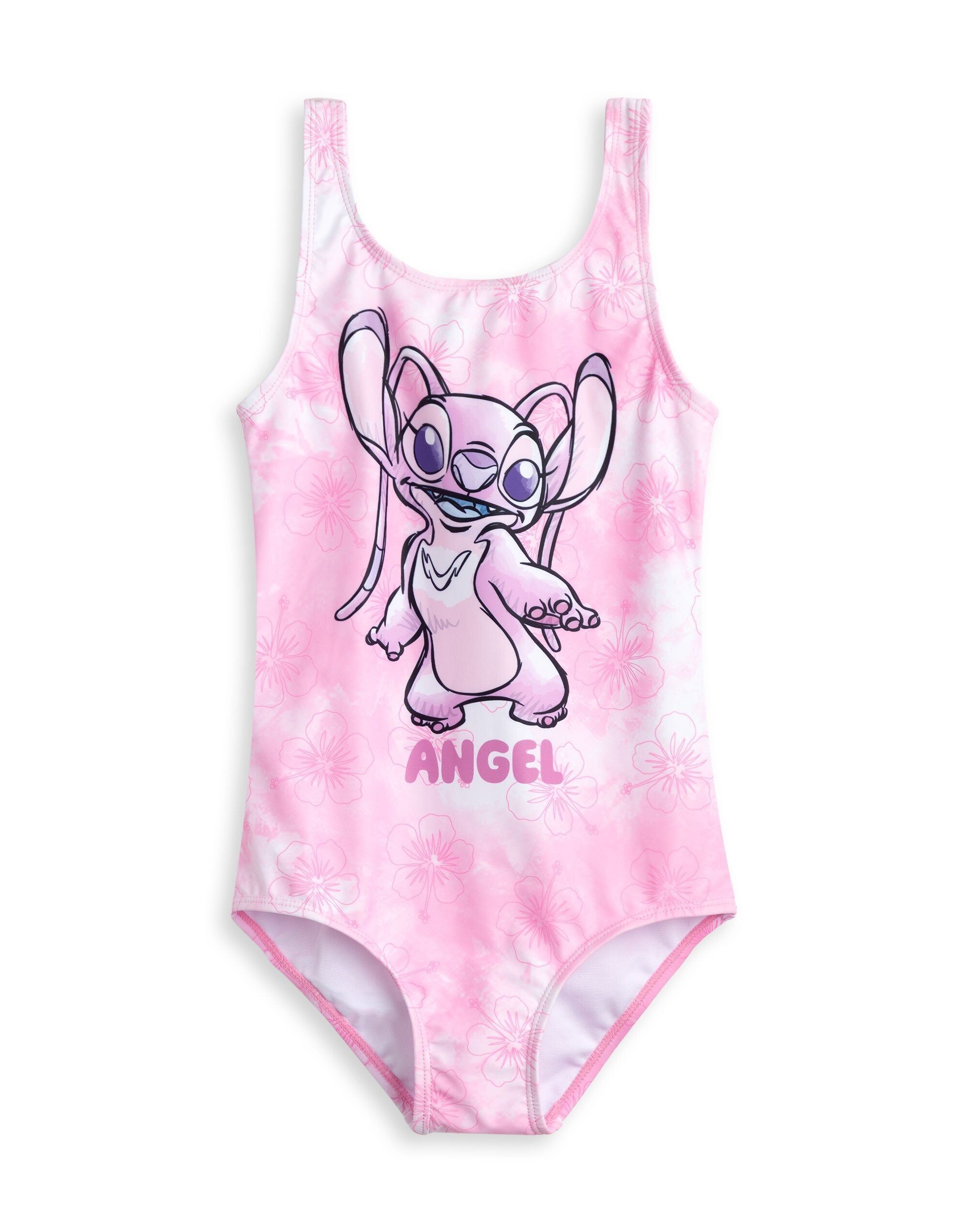 Traje de baño de una pieza para niñas de Disney Lilo & Stitch, ángel rosa