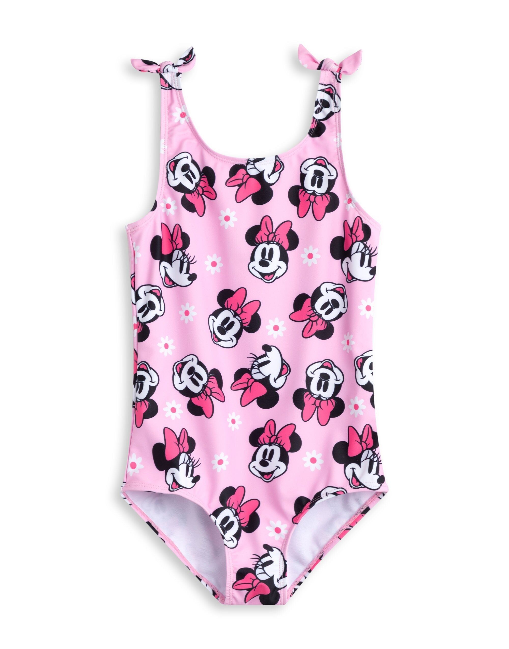 Traje de baño de una pieza de Minnie Mouse rosa para niñas de Disney