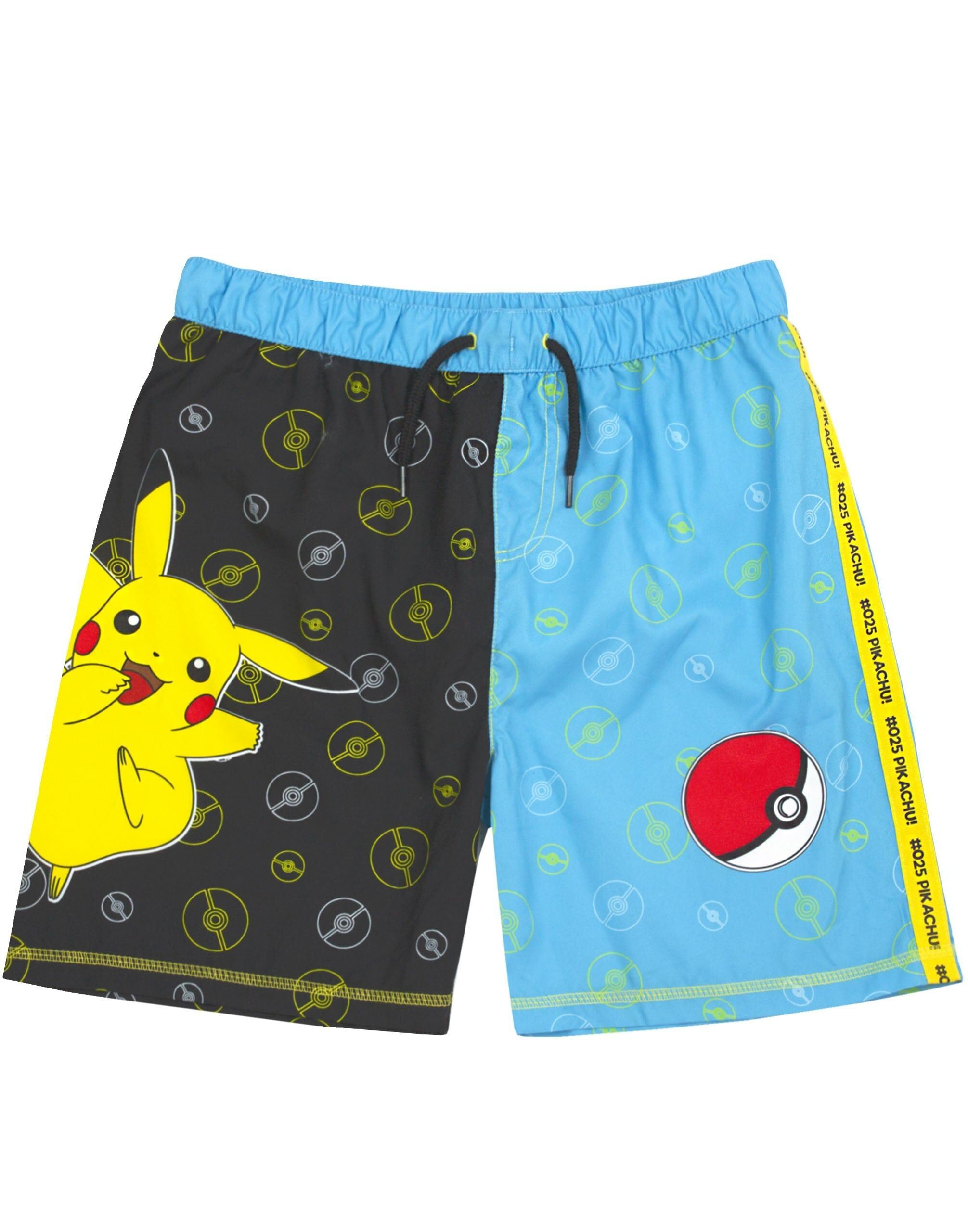 Short de bain bleu Pikachu pour garçon, inspiré de Pokémon