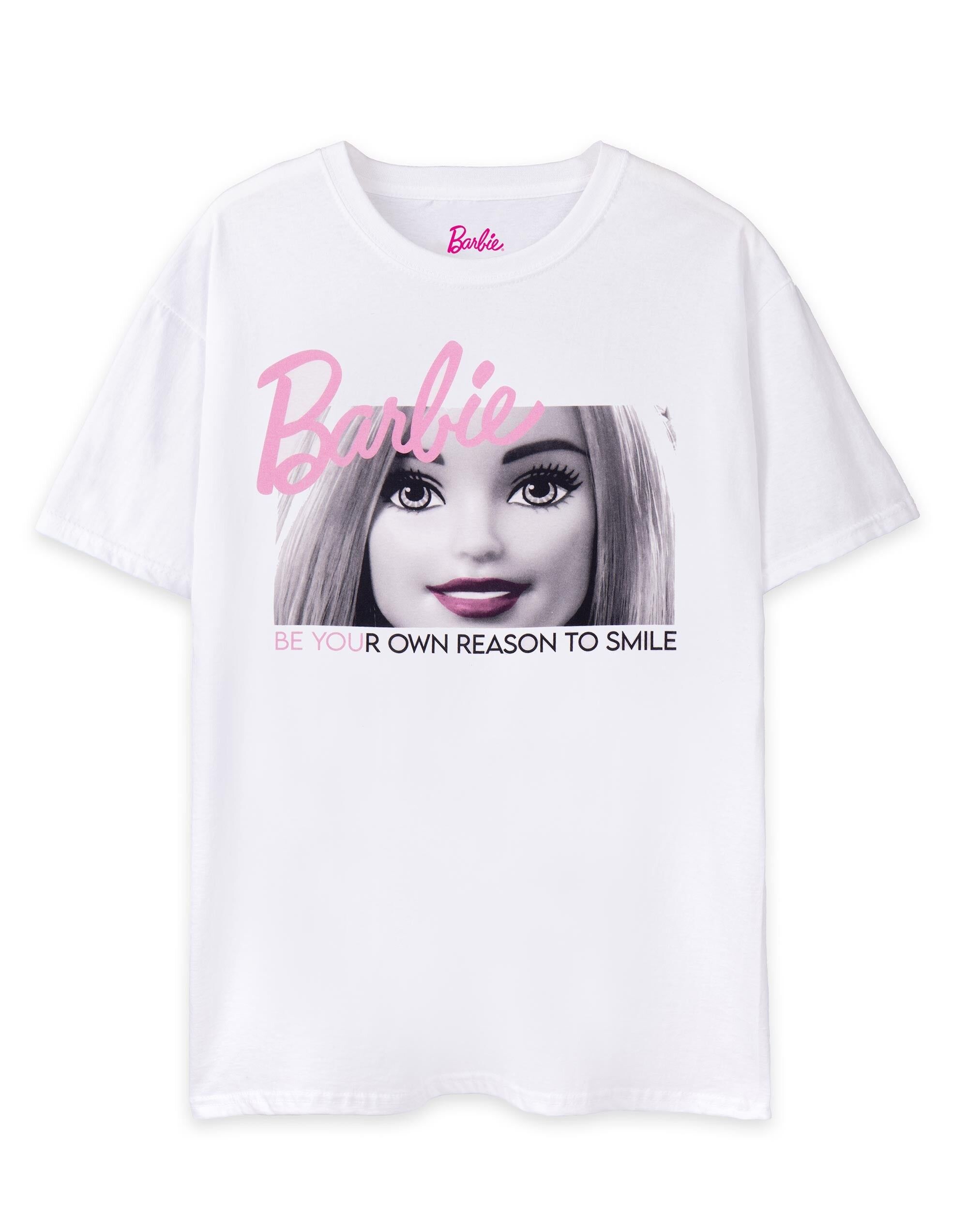 T-shirt à manches courtes Barbie blanc pour femme