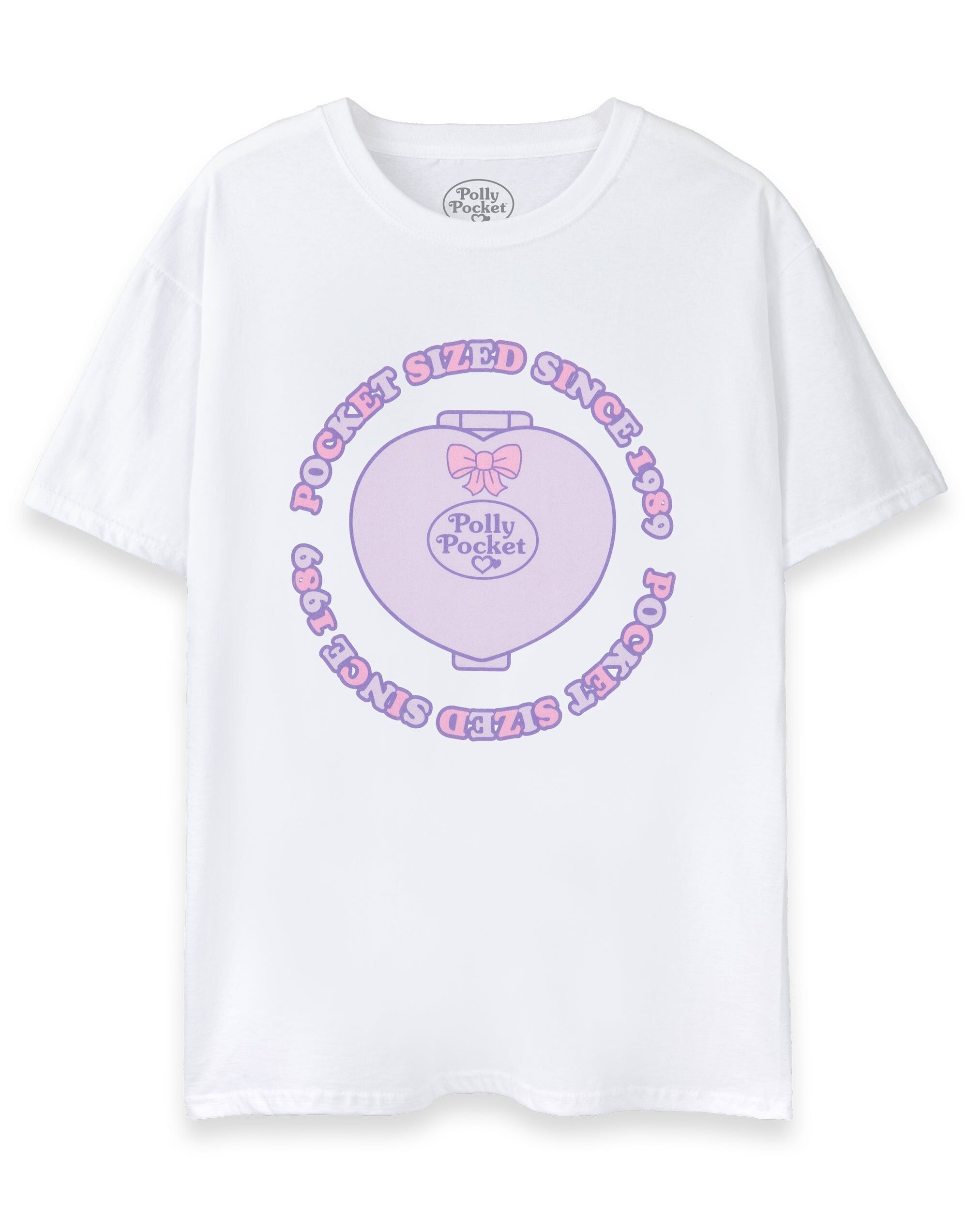 Camiseta blanca de manga corta con bolsillo para mujer de Polly Pocket