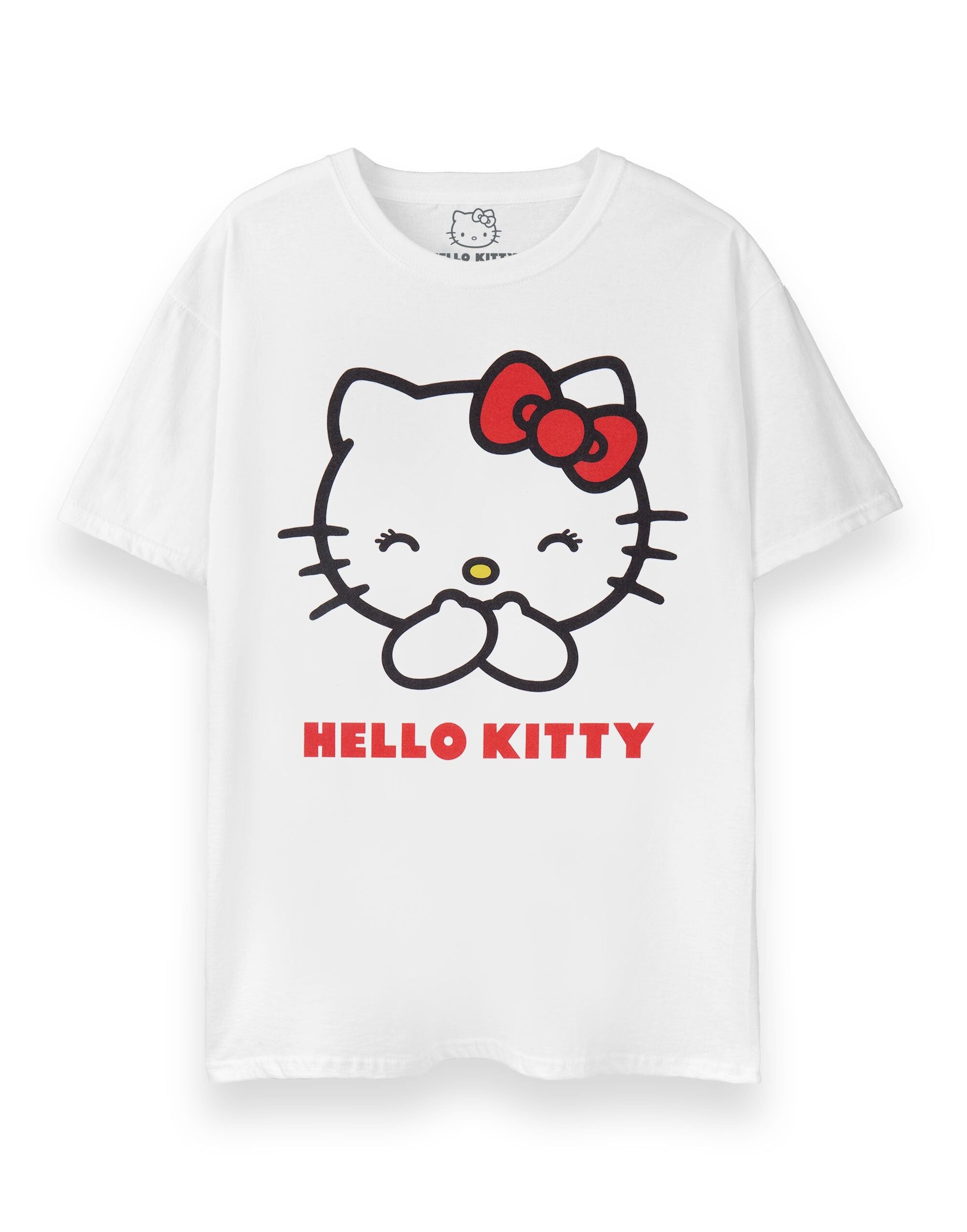 T-shirt classique à manches courtes Hello Kitty pour femme, blanc