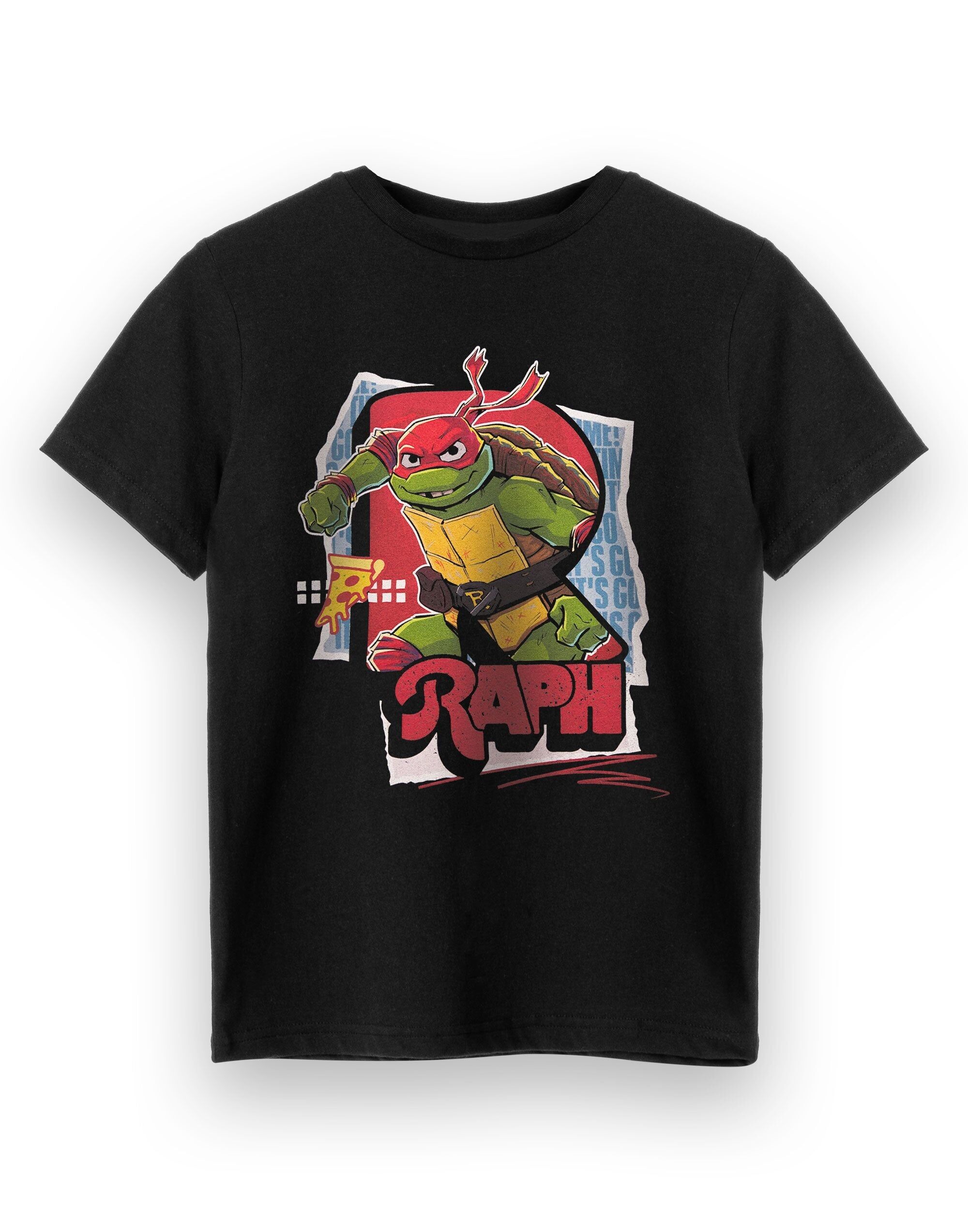 Camiseta de manga corta negra de Raph de las Tortugas Ninja para niño