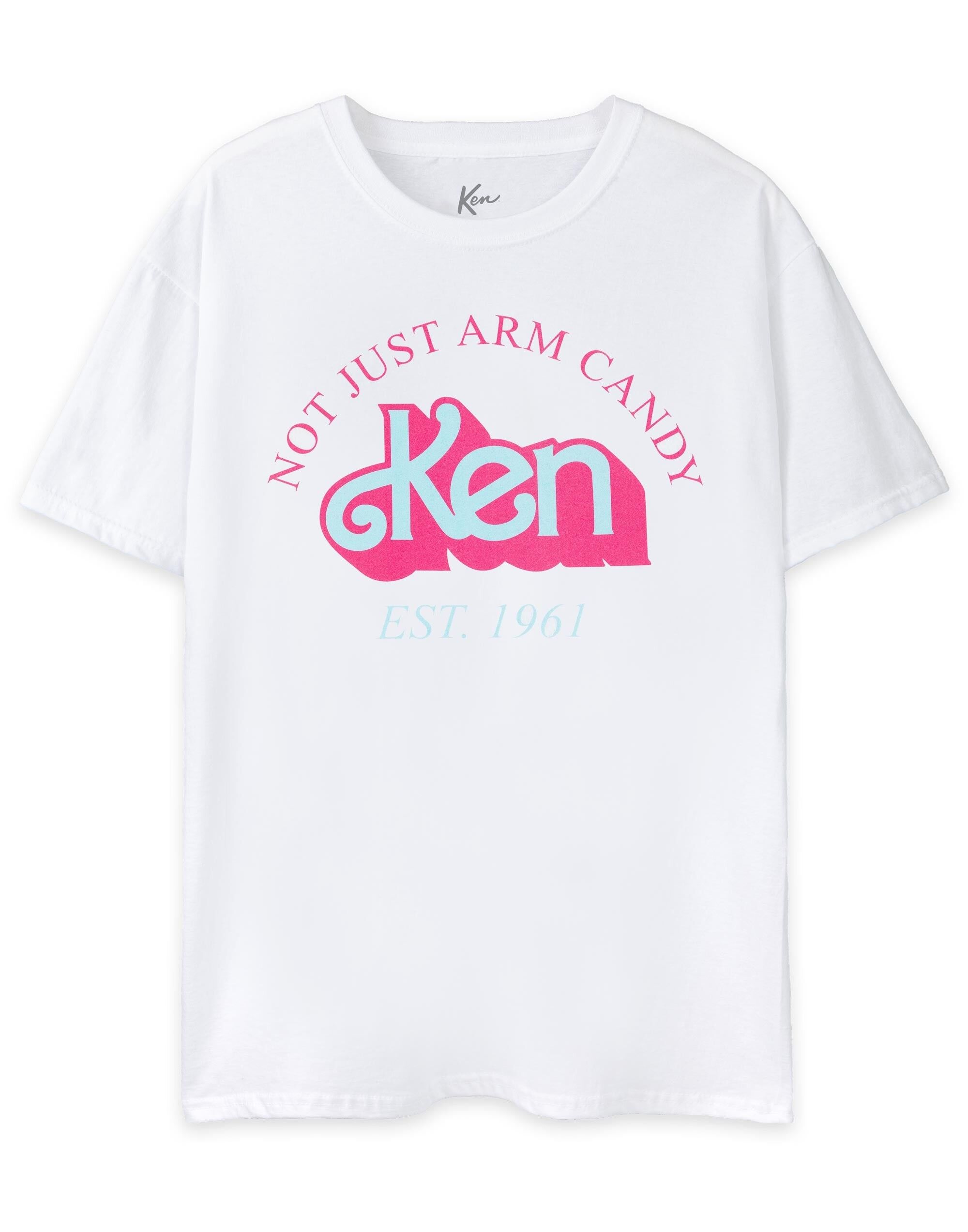 Camiseta de manga corta retro blanca de Barbie para hombre con diseño de Ken Arm Candy