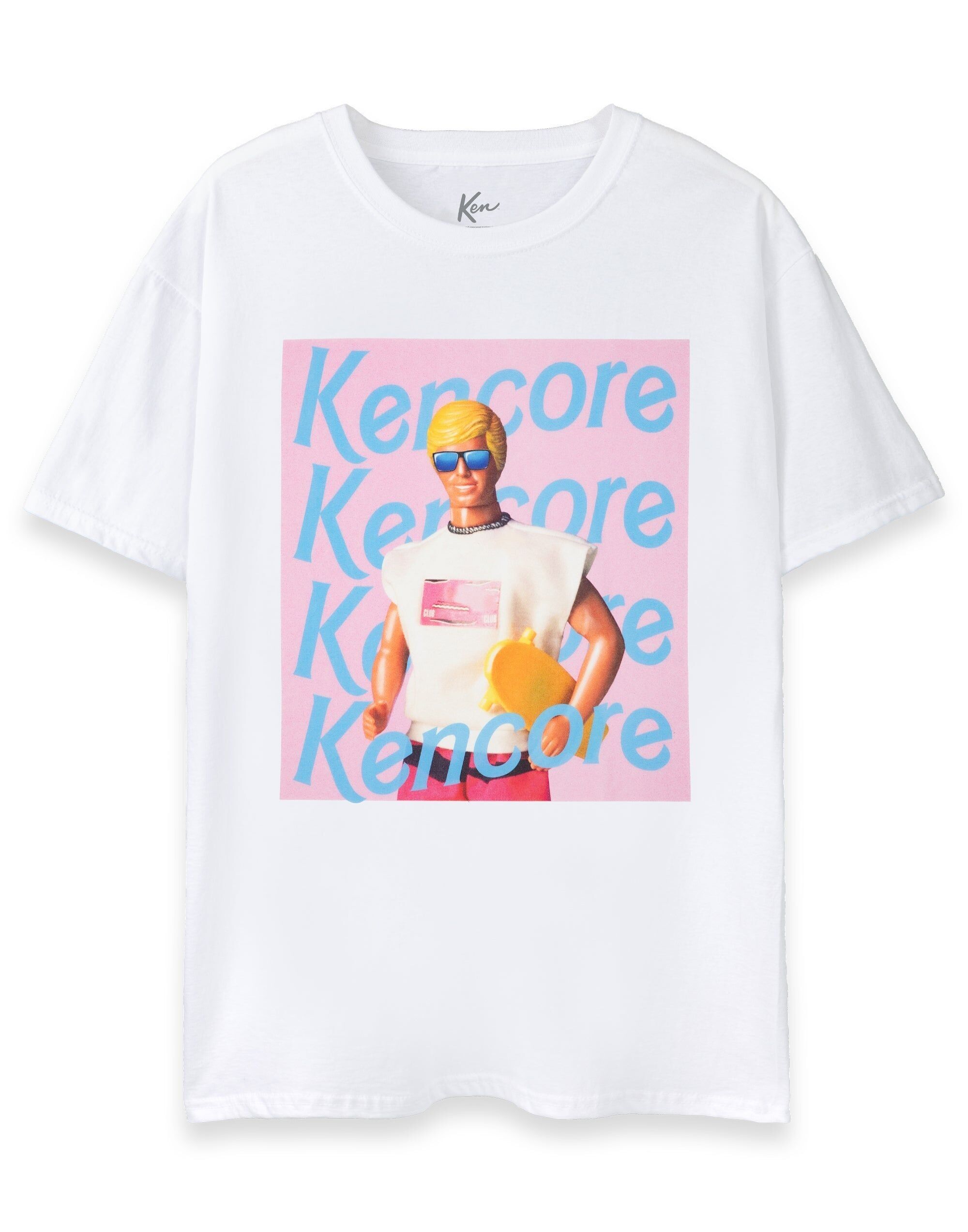 Camiseta blanca de manga corta Kencore de Barbie para hombre