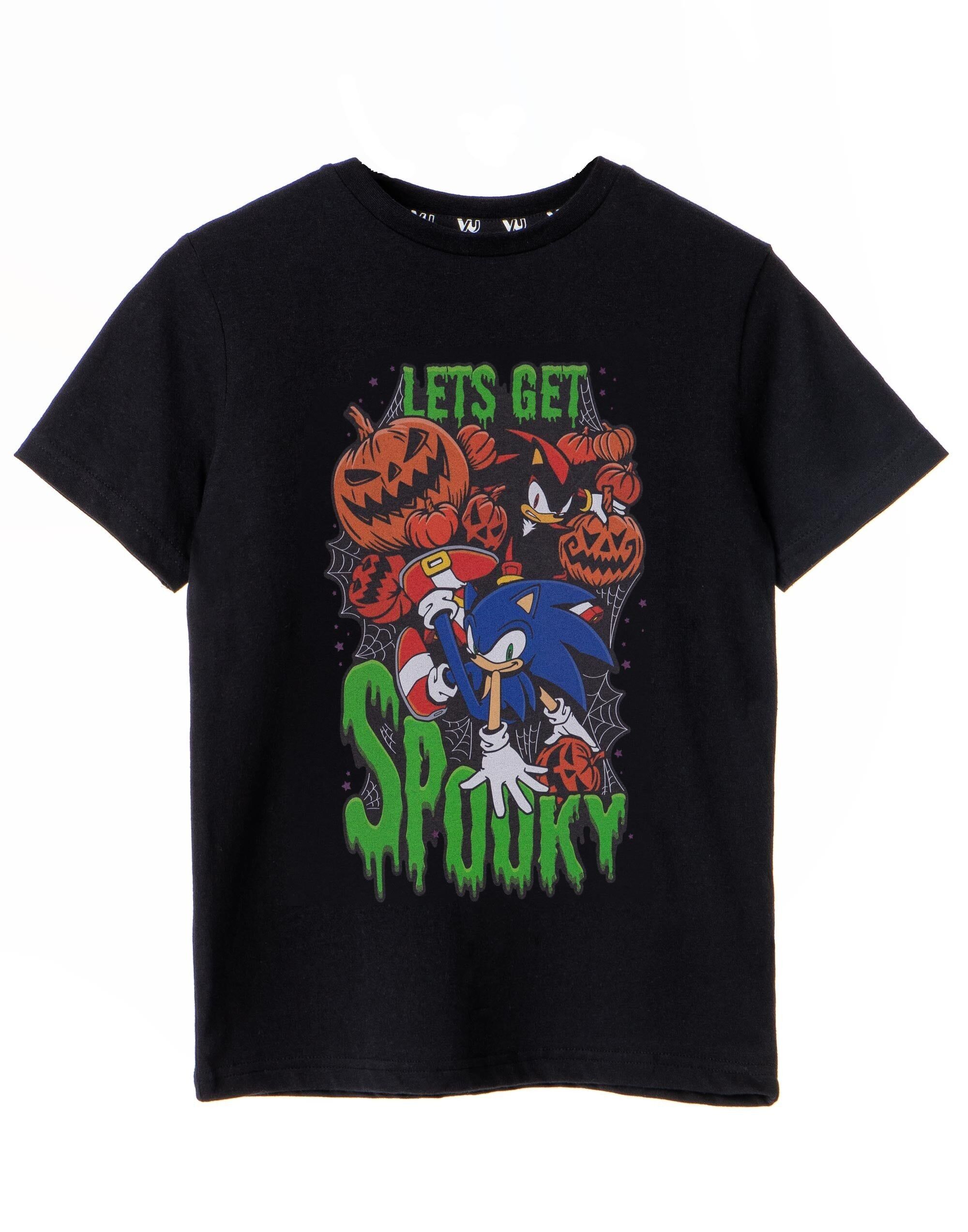 Camiseta de manga corta negra para niño de Sonic the Hedgehog "Let's Get Spooky"