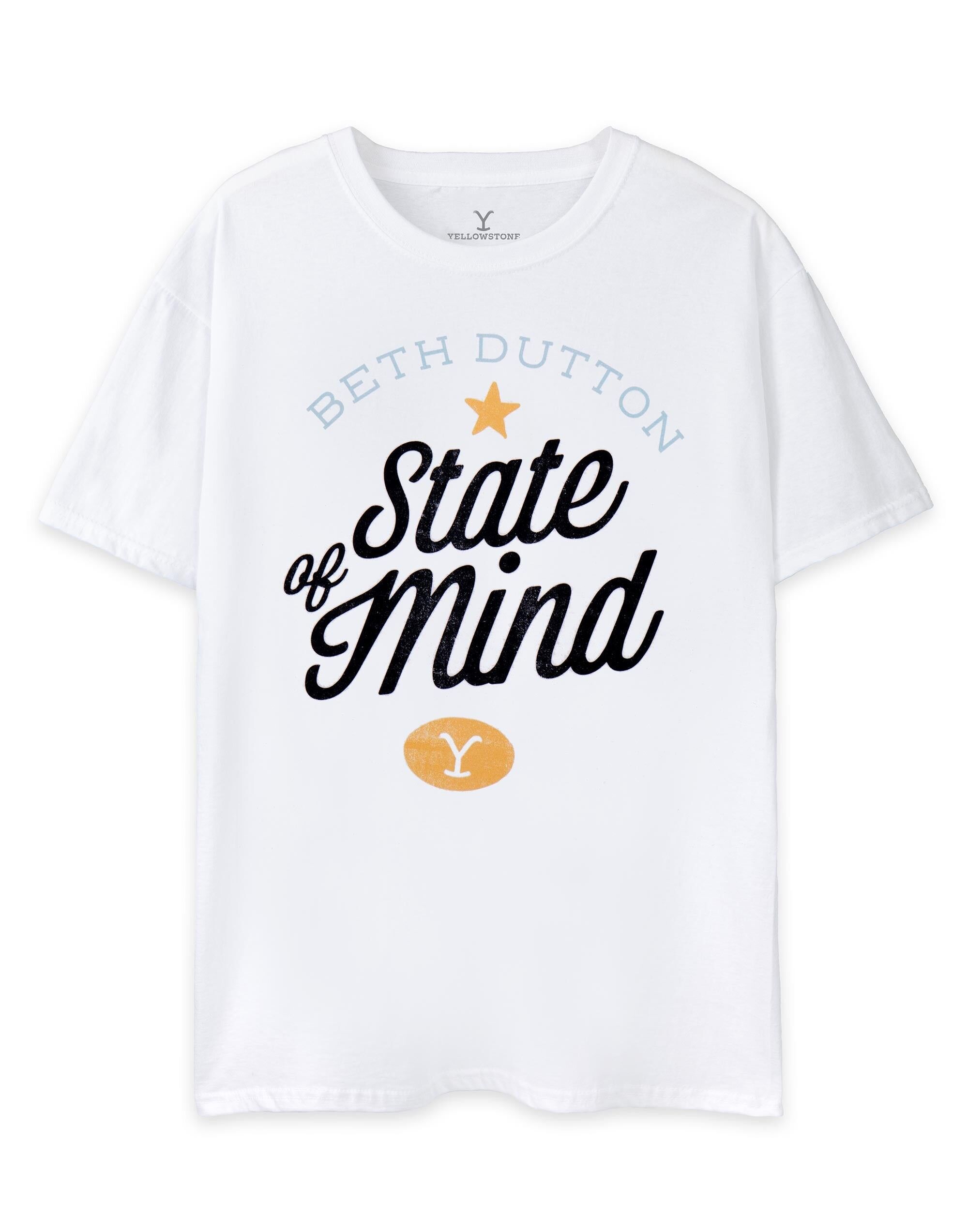 Camiseta de manga corta Beth Dutton State of Mind para mujer, color blanco, Yellowstone