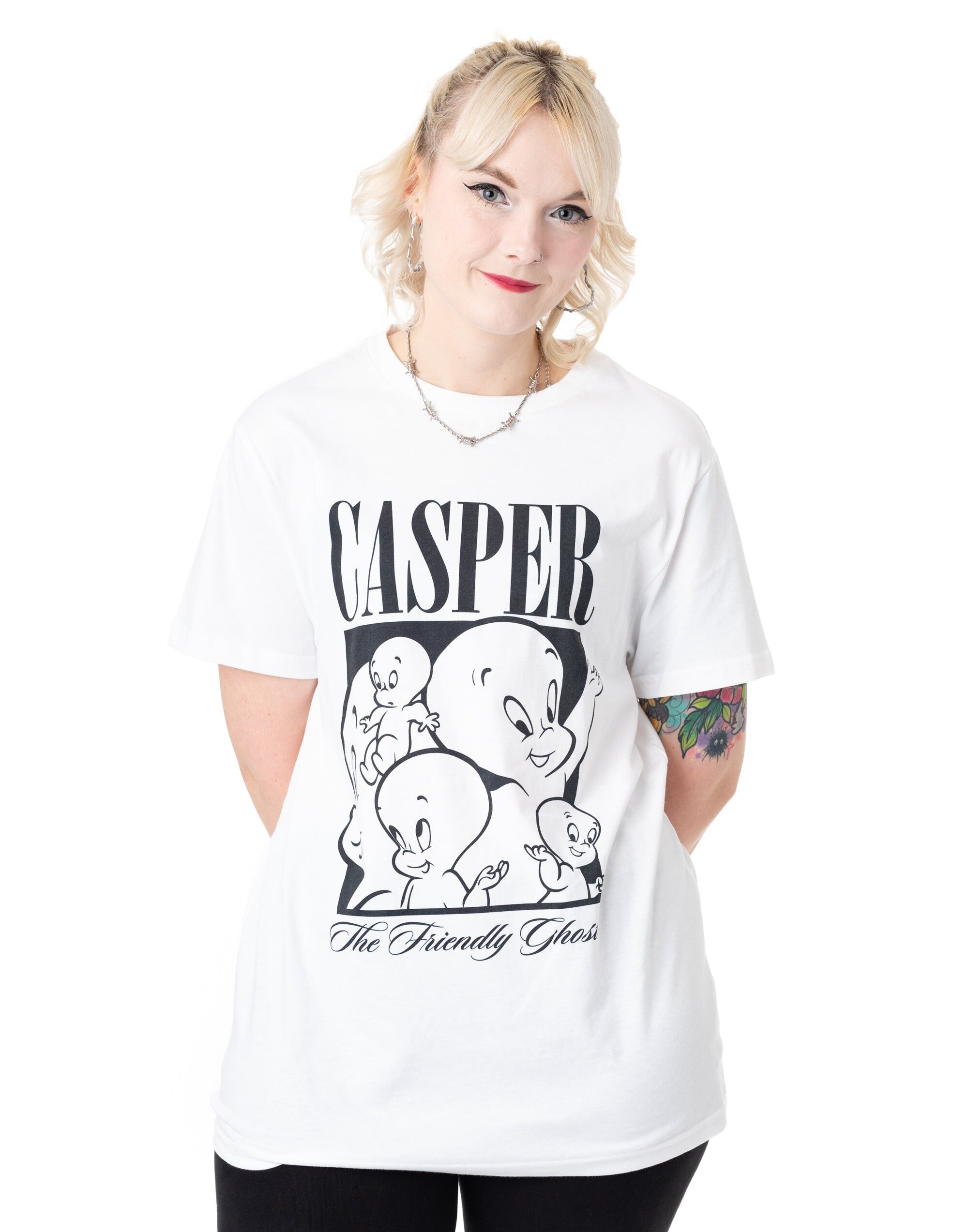 Camiseta unisex blanca de manga corta "El Fantasma Amistoso" de Casper