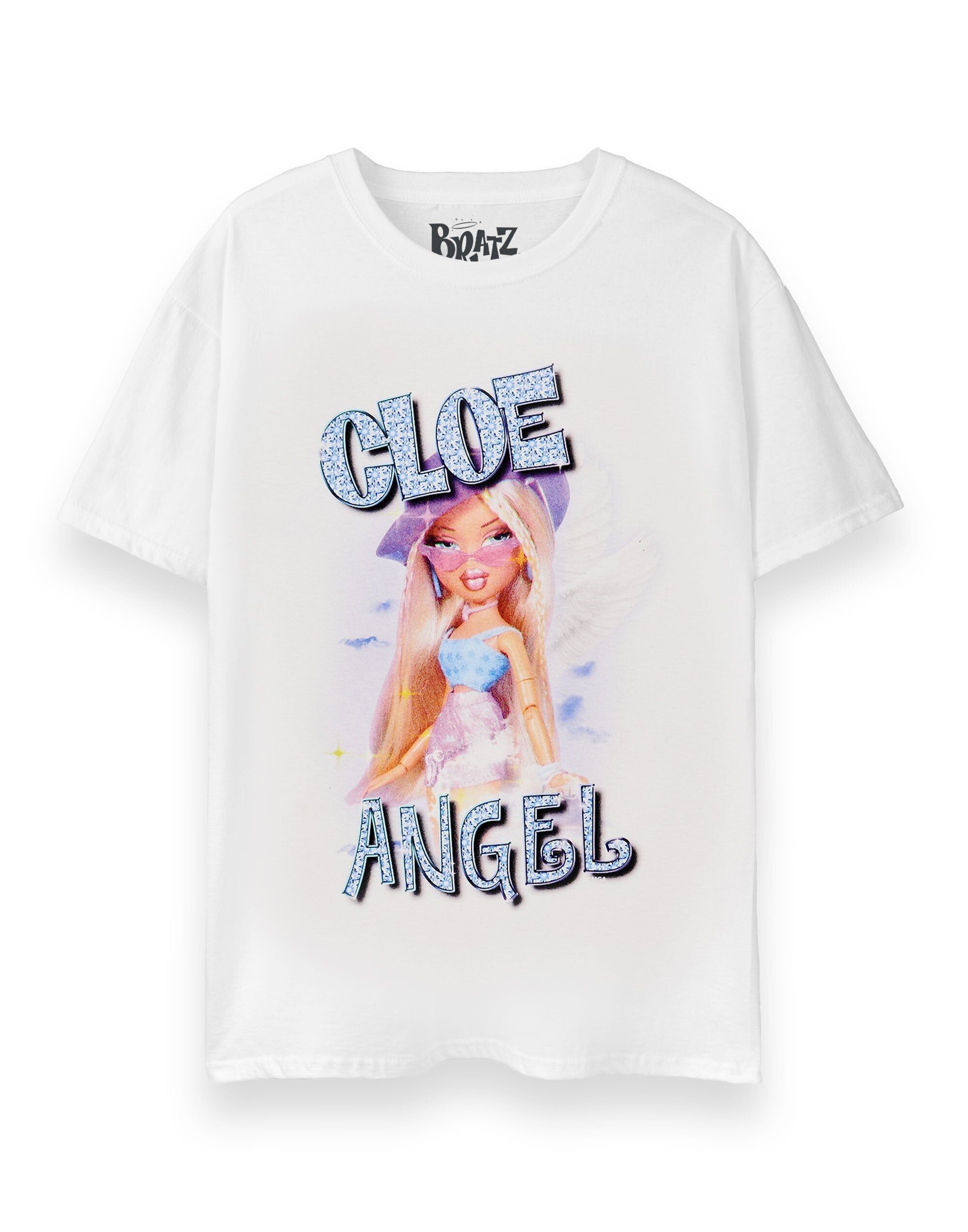 Camiseta blanca de manga corta Bratz Cloe para mujer