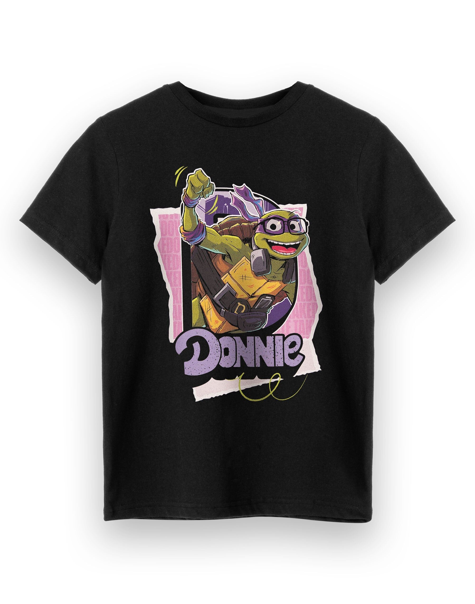 Camiseta negra de manga corta de Donnie de las Tortugas Ninja para niño