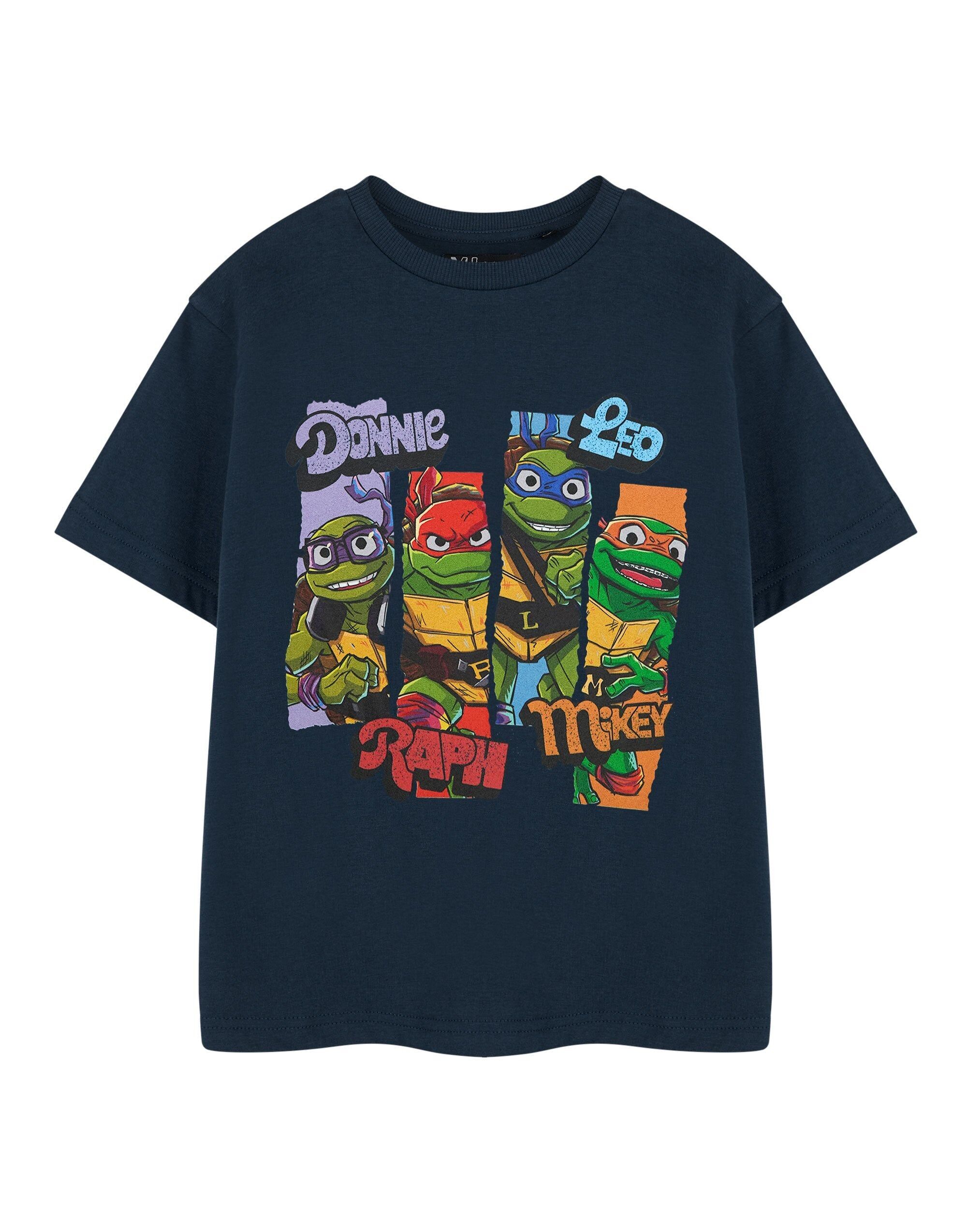 Camiseta de manga corta para niño de las Tortugas Ninja Mutantes Adolescentes con personajes azules "Rebanadas"