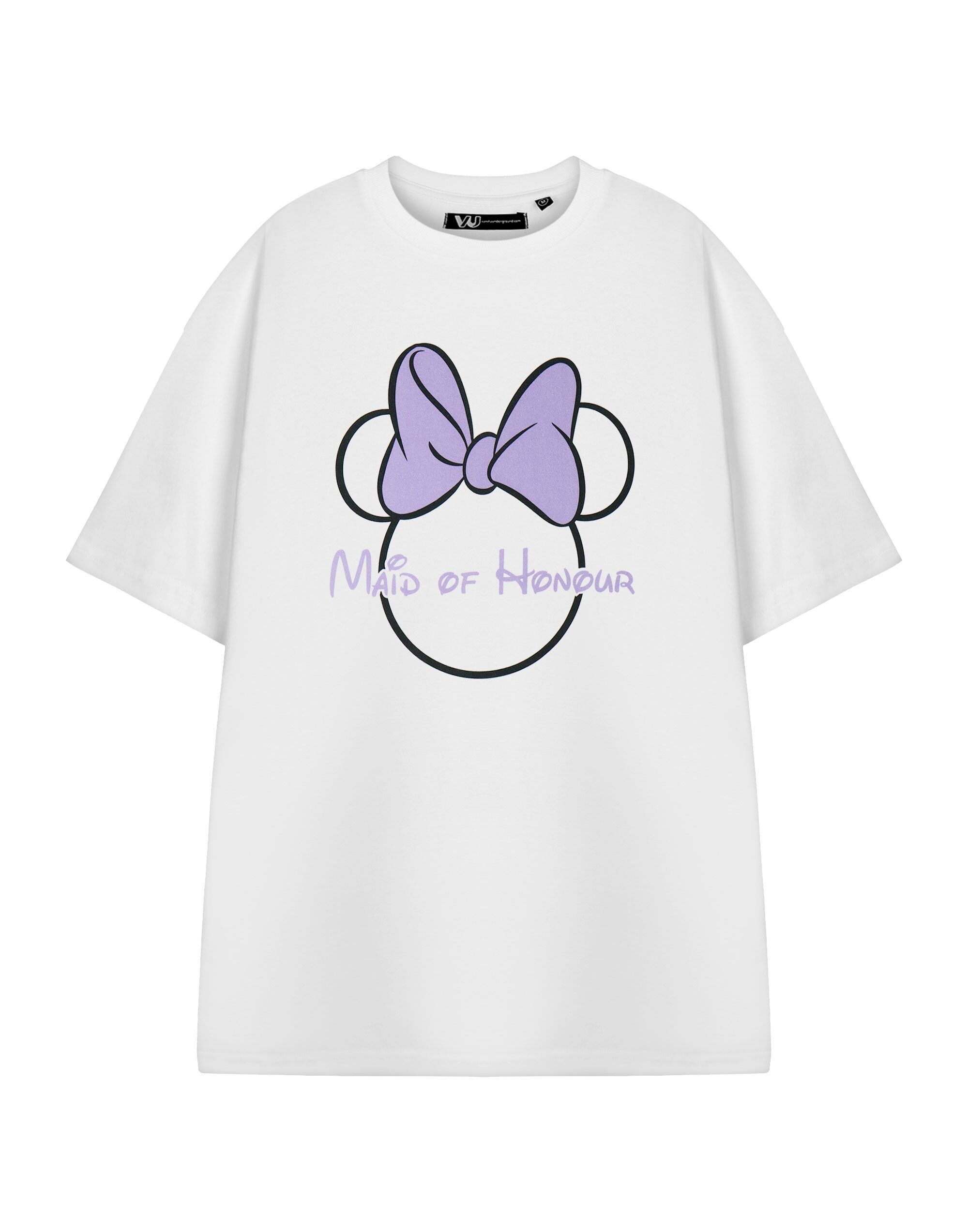 Camiseta blanca de manga corta de Minnie Mouse de Disney para mujer, ideal como dama de honor o despedida de soltera