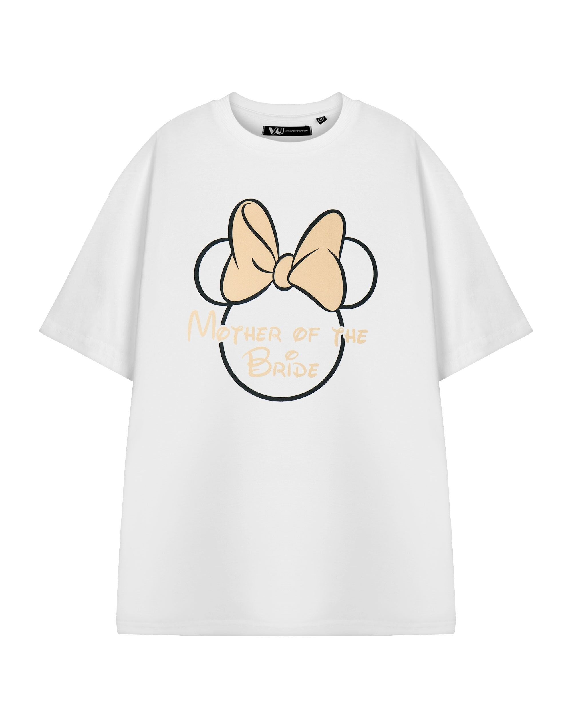 Camiseta blanca de manga corta de Minnie Mouse de Disney para mujer, ideal para despedida de soltera o madre de la novia