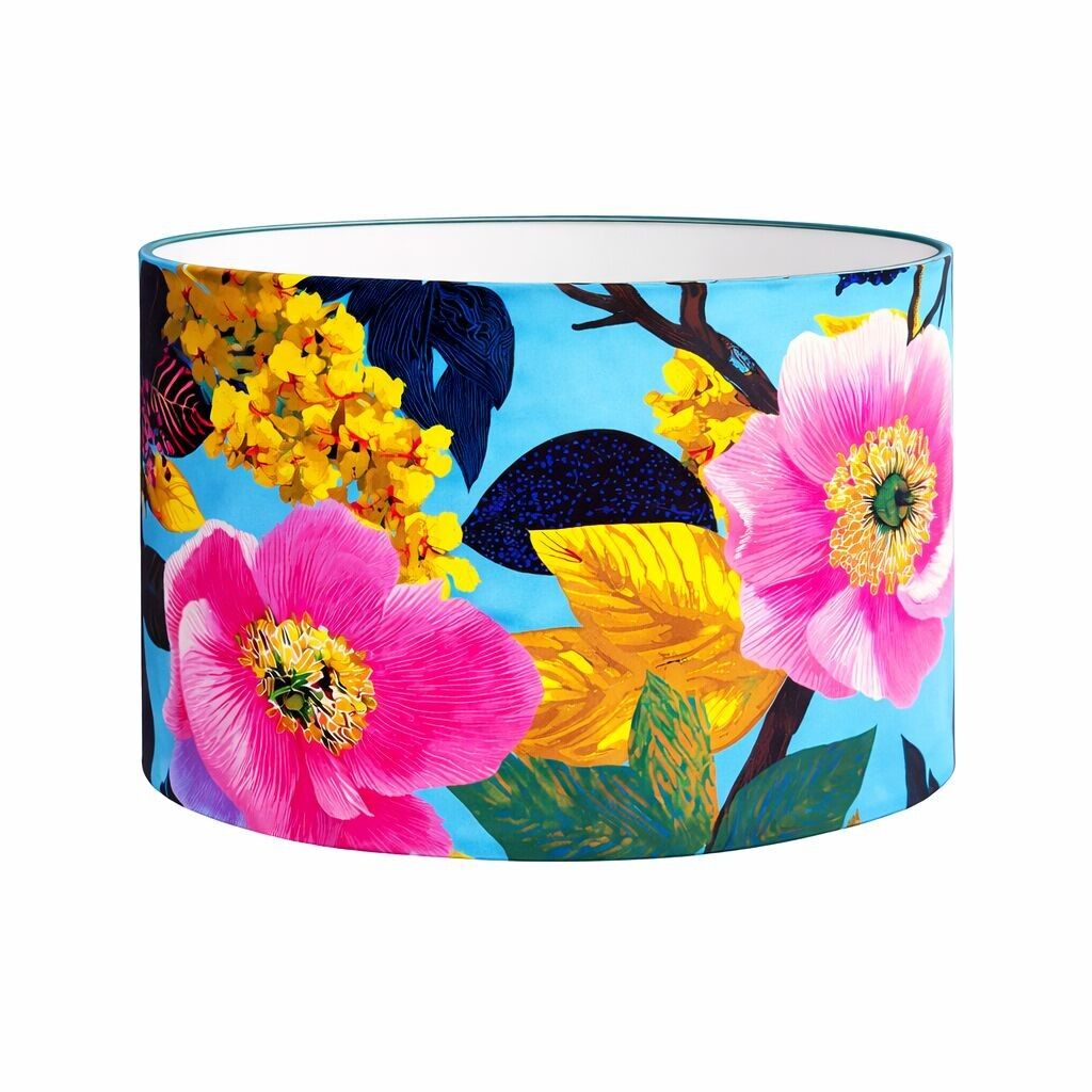 Cylindrical pendant light shade - colorful designer light fixture - Maison Cossettini - 35x35x25 cm