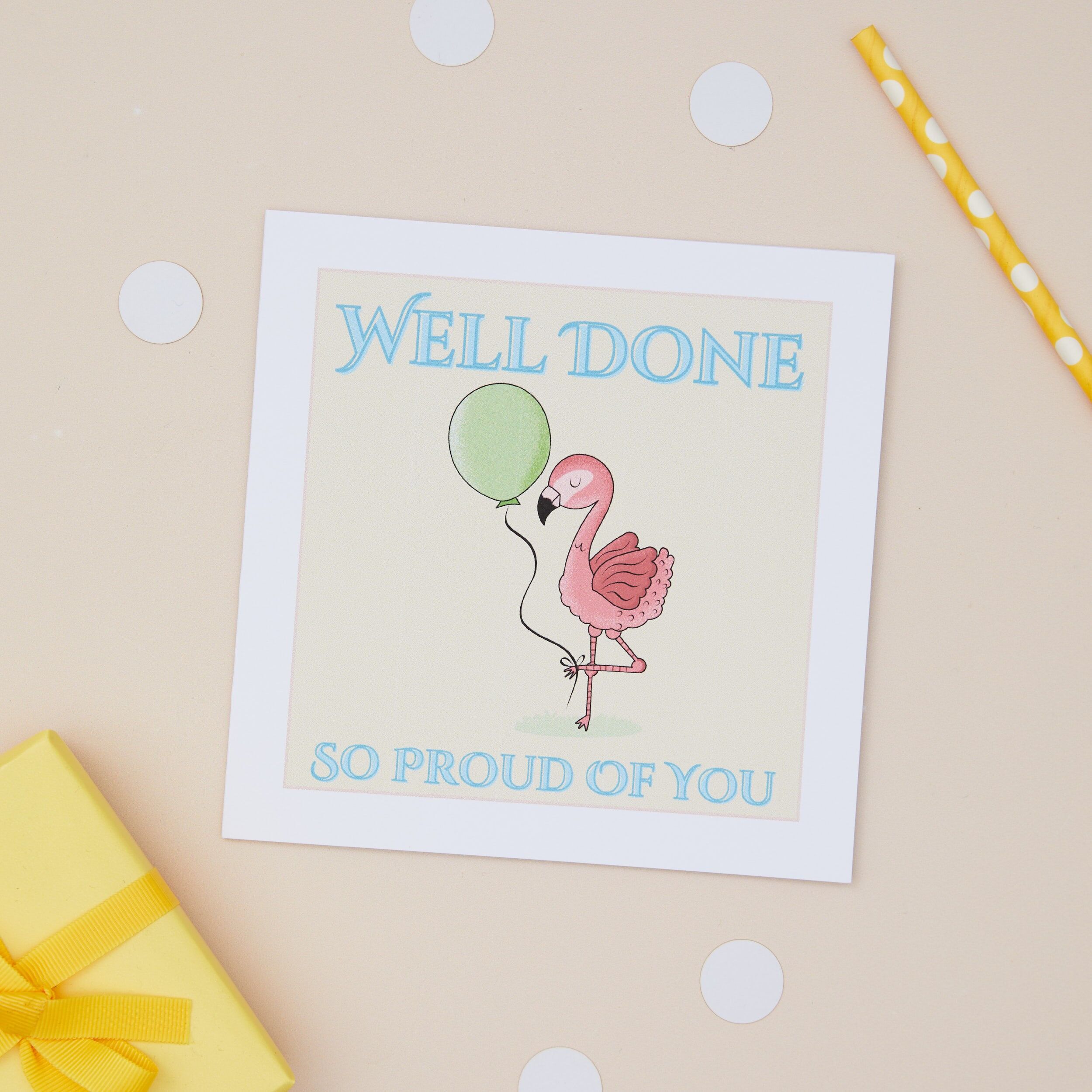 Carte Flamant rose « Bravo les enfants »