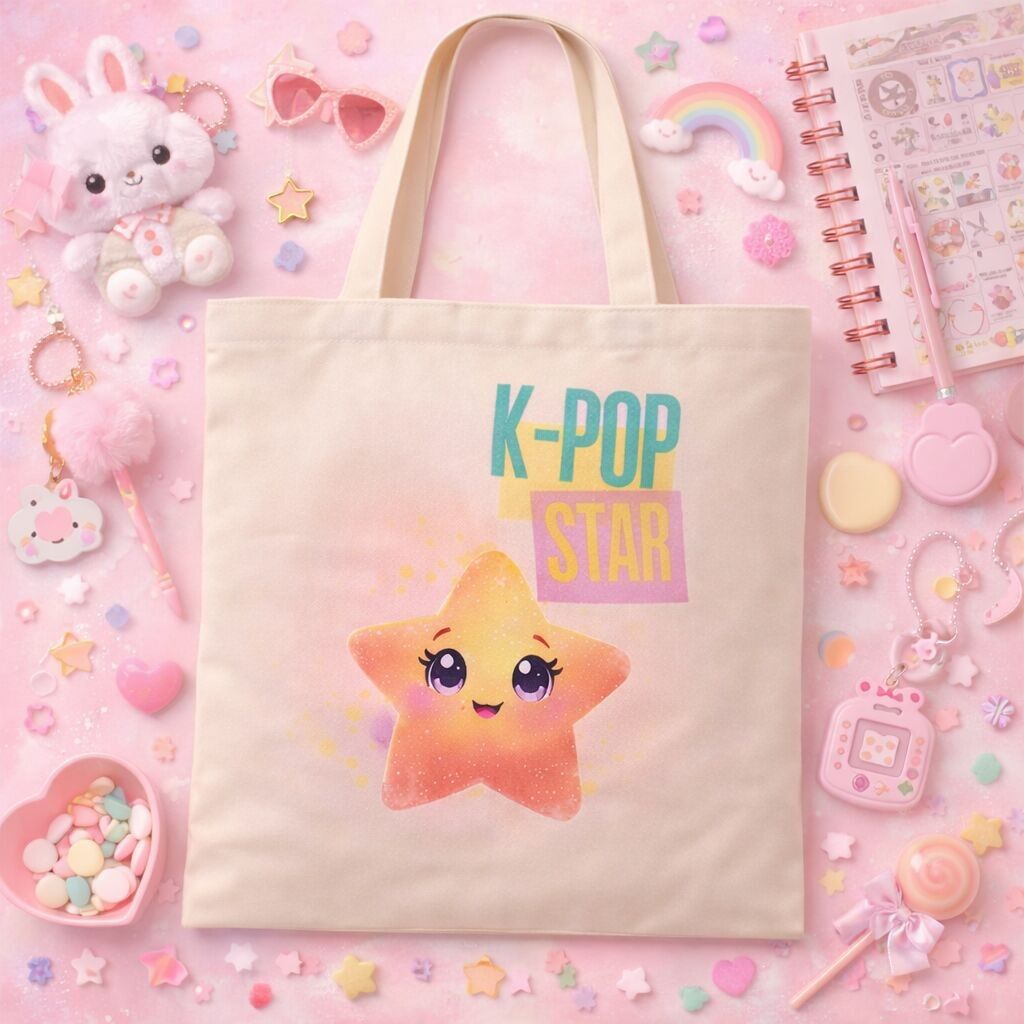 Précommande - Tote Bag Premium K-Pop Star - Corée - Livraison à partir du 01/04/2026