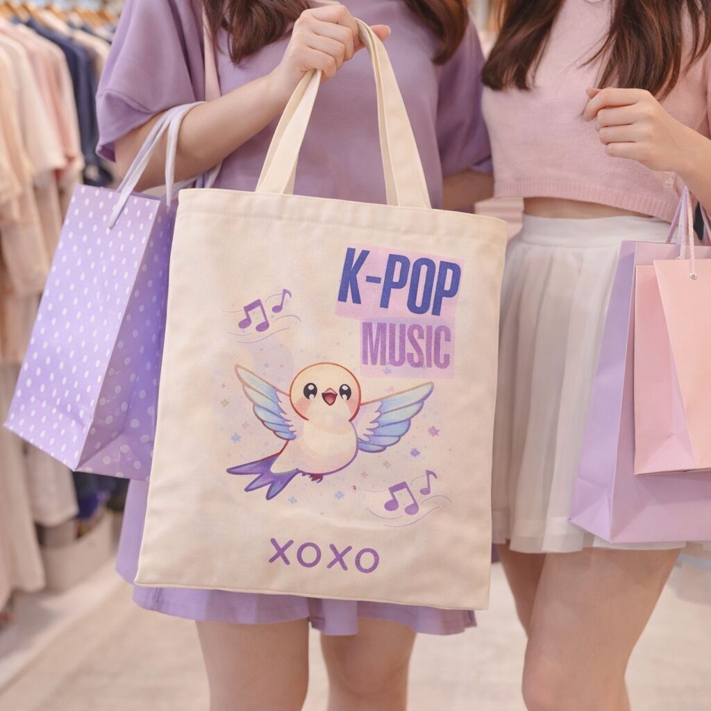 Précommande - Tote Bag Premium K-Pop Music - Corée - Livraison à partir du 01/04/2026