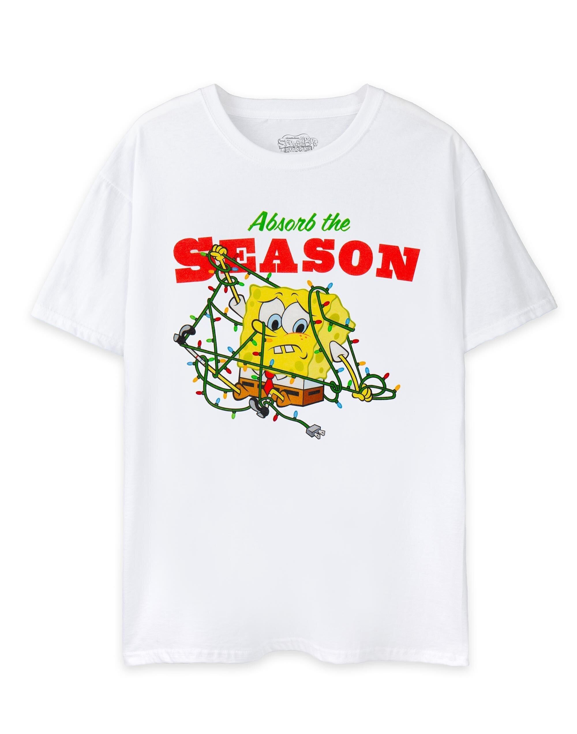 Camiseta unisex de manga corta blanca "Absorb the Season" de Bob Esponja