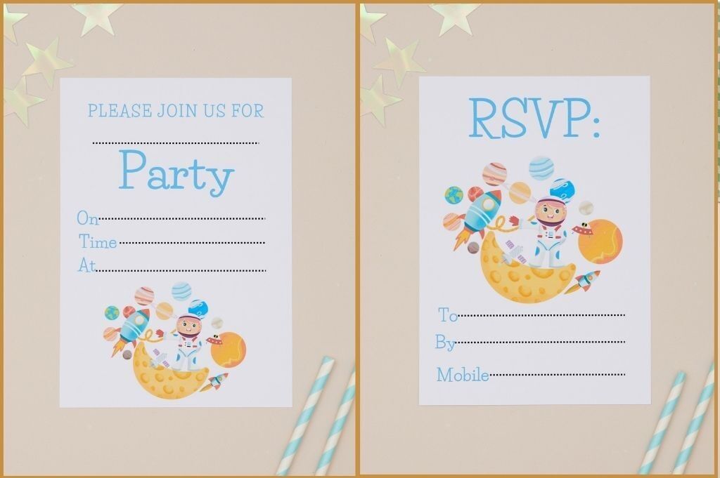 Invitaciones para fiesta de astronautas (tamaño A6, paquete de 10)