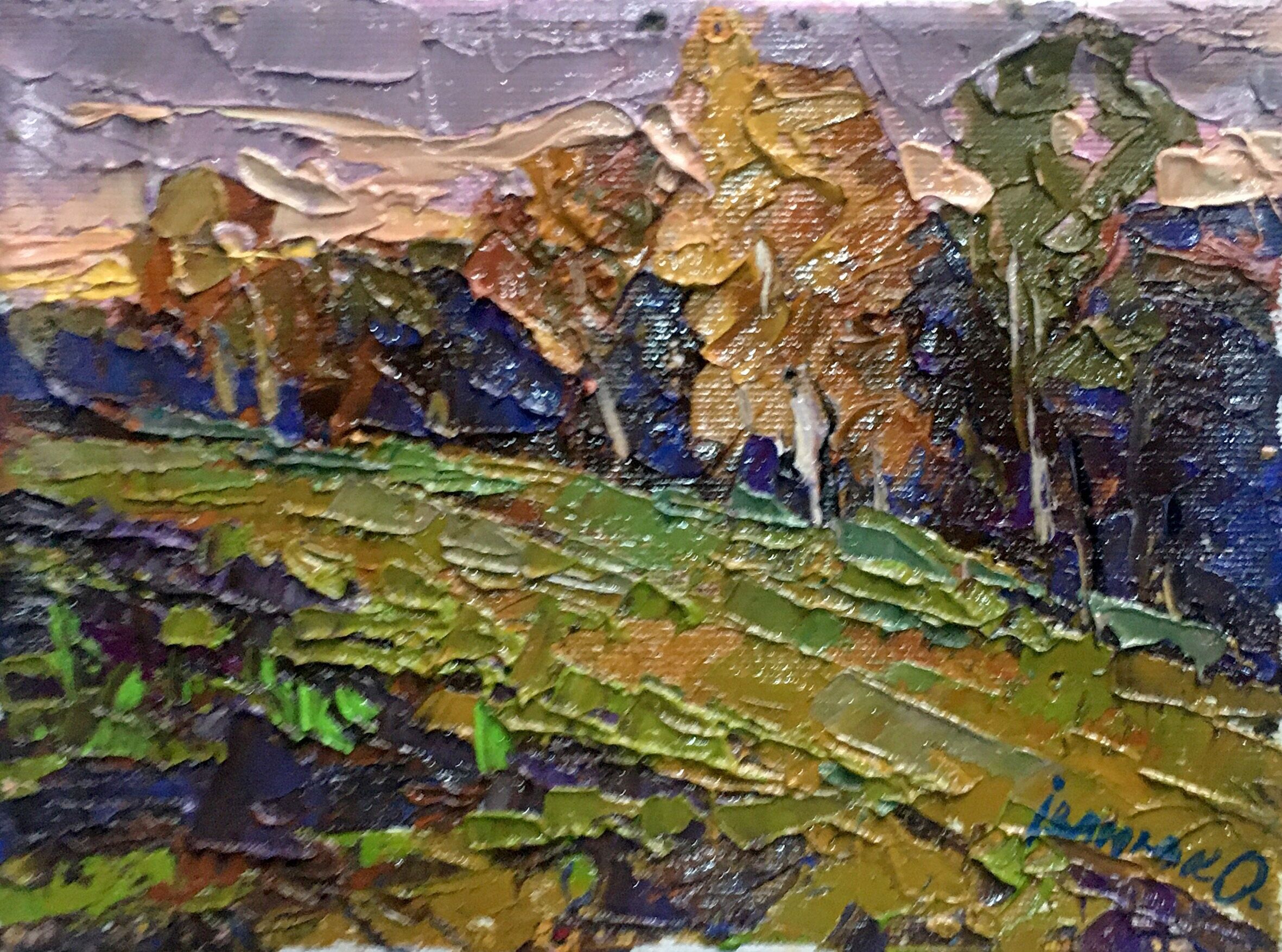 Pintura al óleo El otoño es frío Oleksiy Ivanyuk 15x20cm