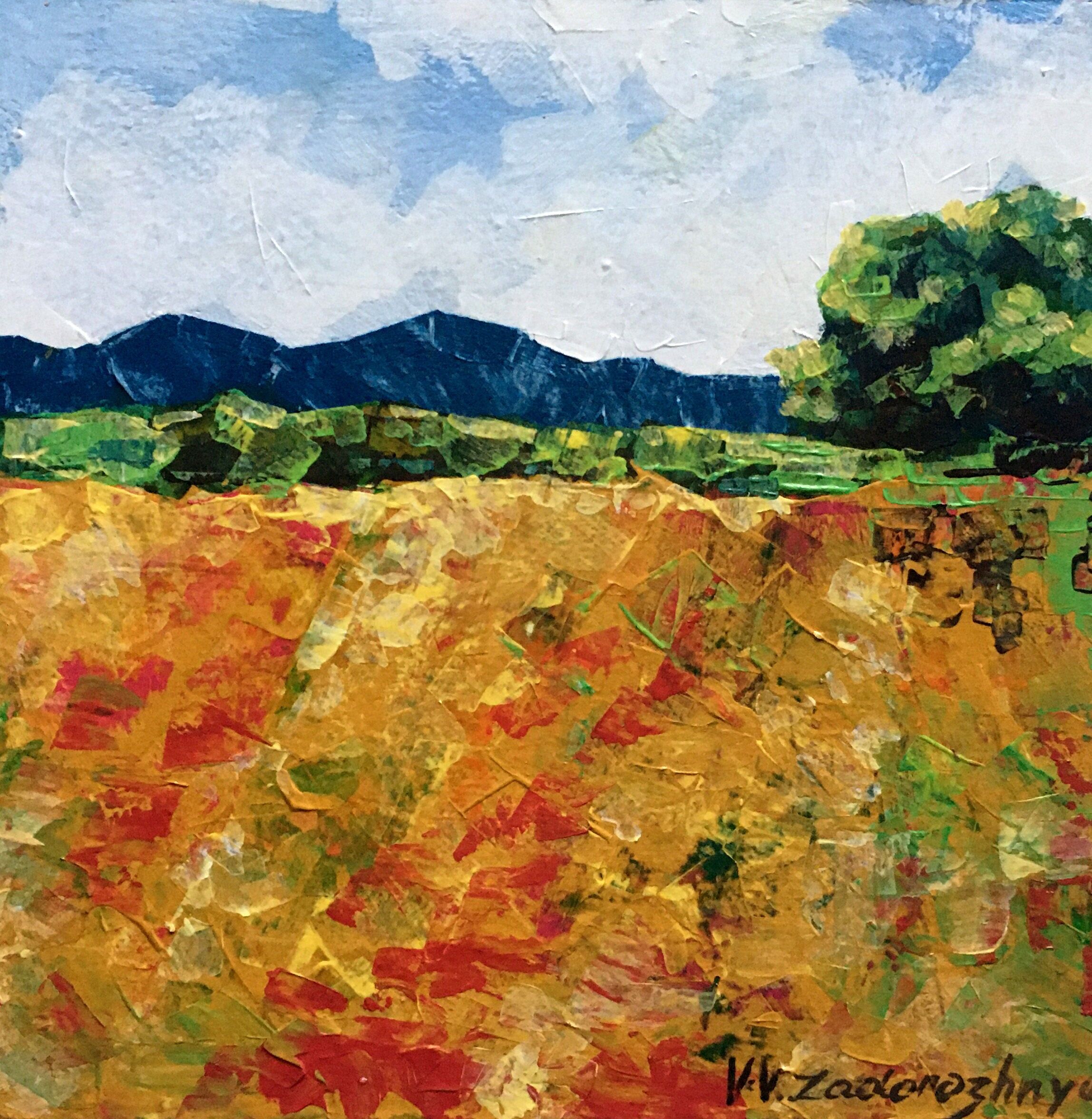 Pintura al óleo Día de verano Zadorozhnya Vita 20x20cm