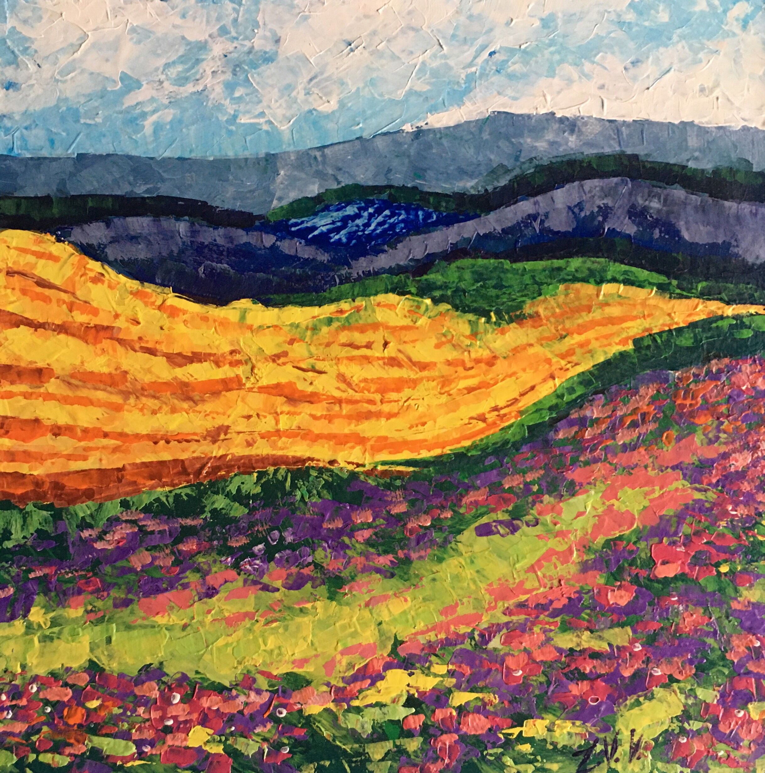 Pintura al óleo Cárpatos Zadorozhnya Vita 8x8 pulgadas