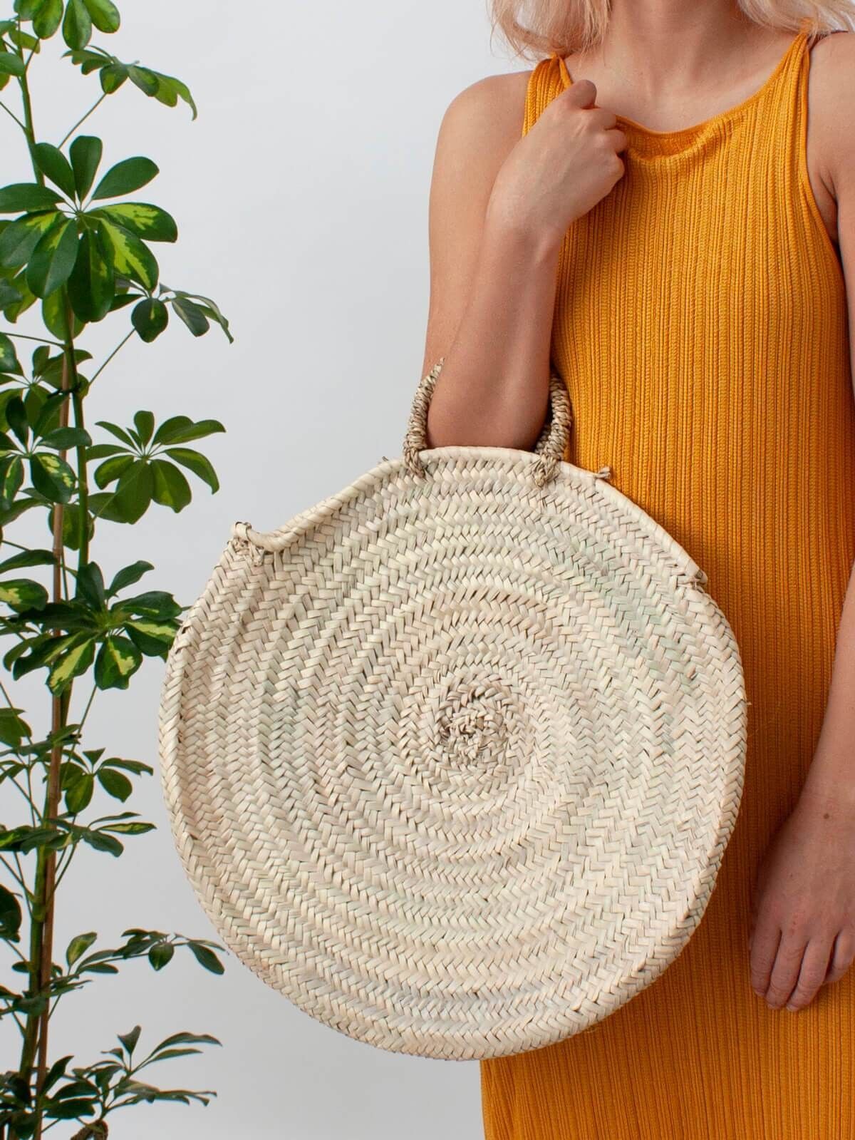 Florentiner Markttasche – Handgewebter marokkanischer Palmblattkorb