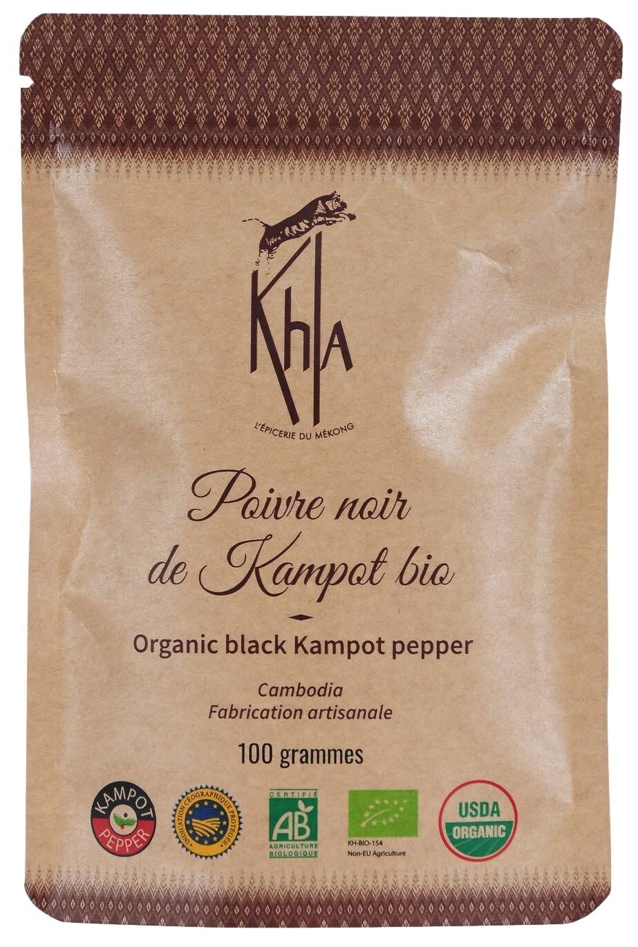 Poivre noir de Kampot - IGP - Biologique - Premium  - en grains - 100g