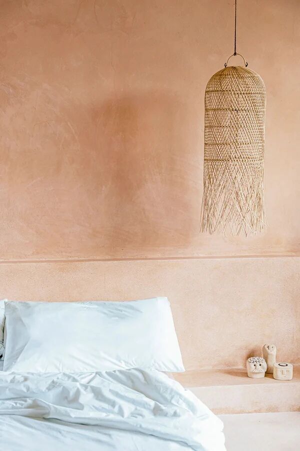 Natural Rattan Pendant Light - Bohemian Hanging Lamp Shade (Medium)